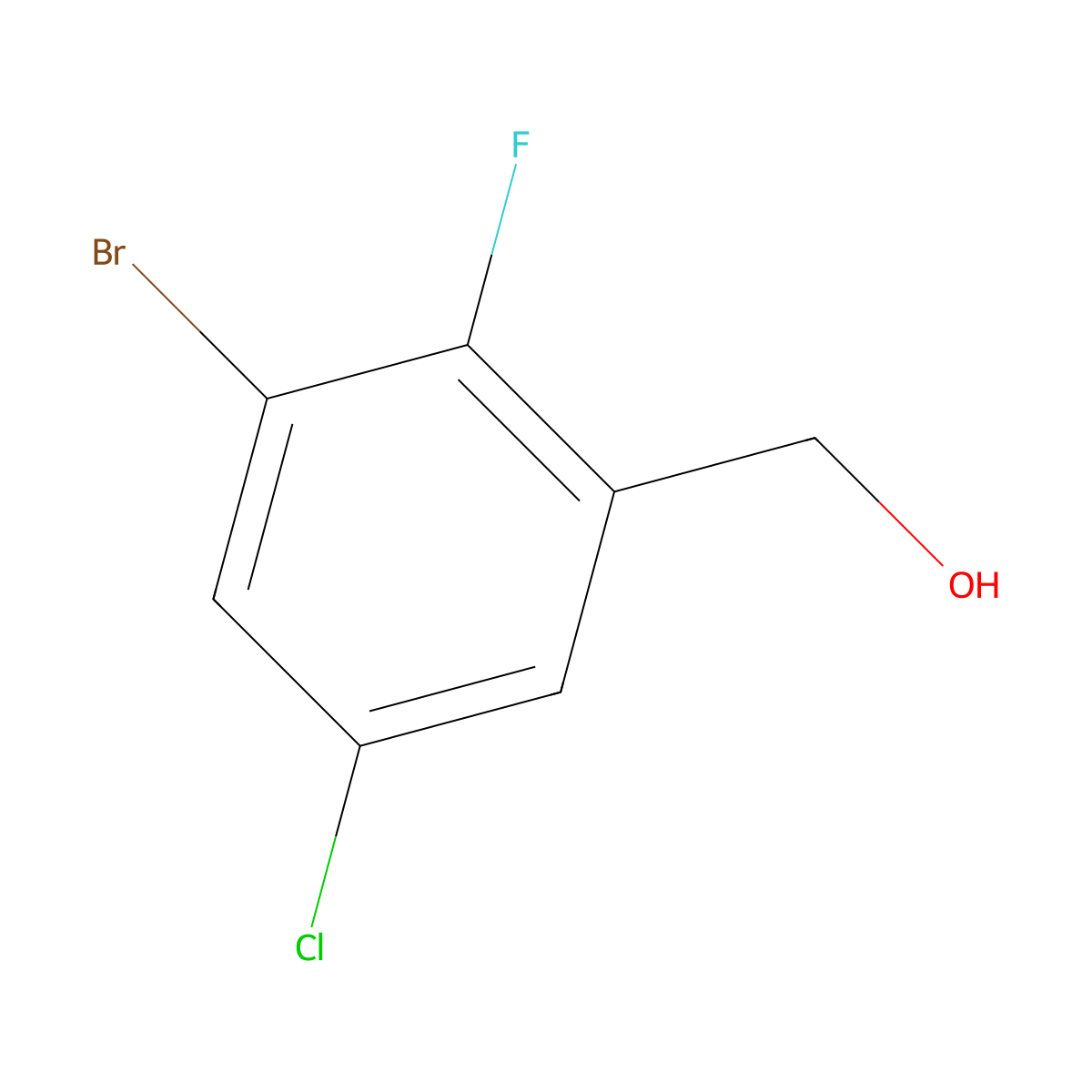3-Bromo-5-chloro-2-fluorobenzyl alcohol molecular structure, CAS 1809161-65-6