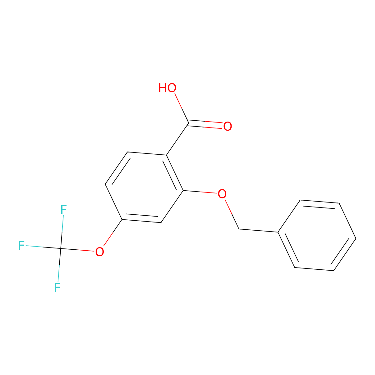 2-Benzyloxy-4-(trifluoromethoxy)benzoic acid molecular structure, CAS 1809168-64-6