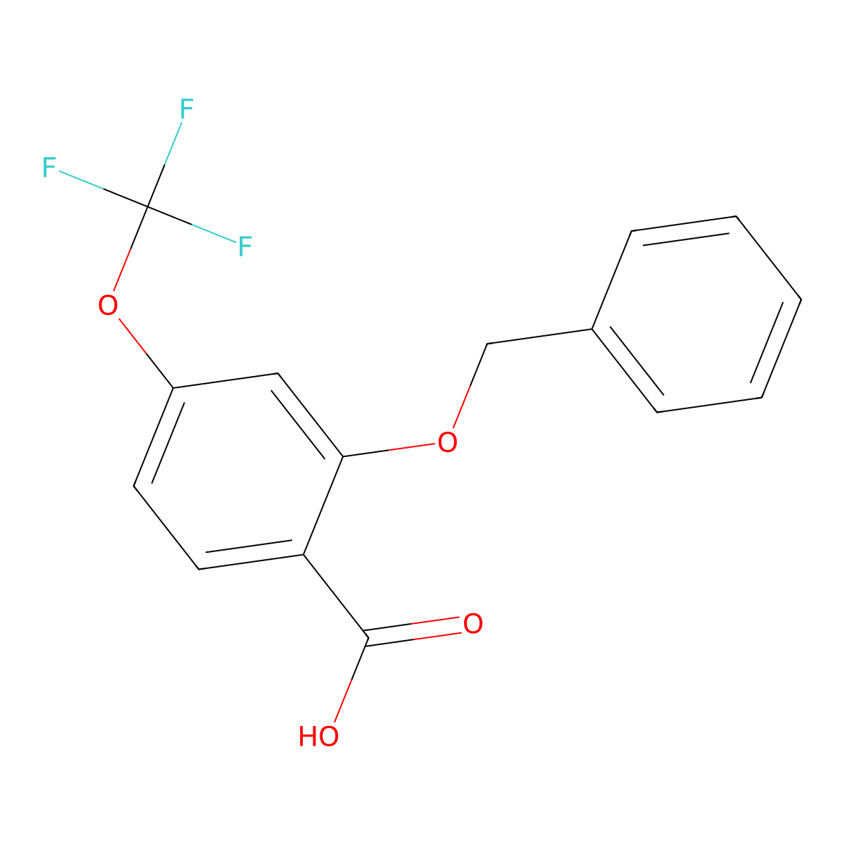2-Benzyloxy-4-(trifluoromethoxy)benzoic acid molecular structure, CAS 1809168-64-6