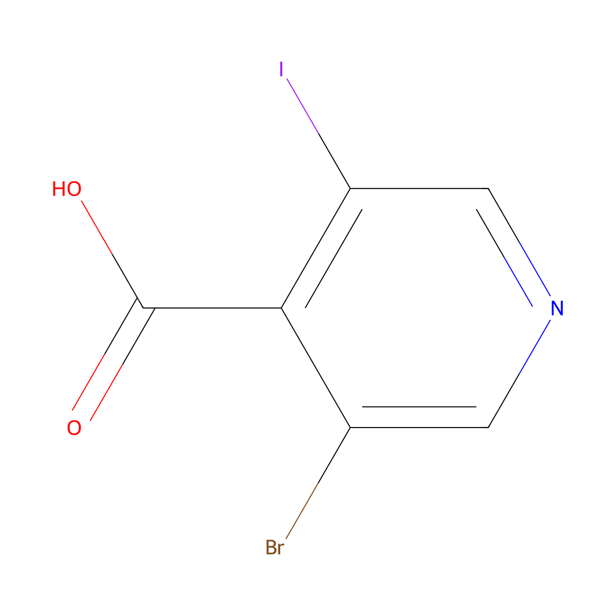 3-Bromo-5-iodopyridine-4-carboxylic acid molecular structure, CAS 1809168-67-9