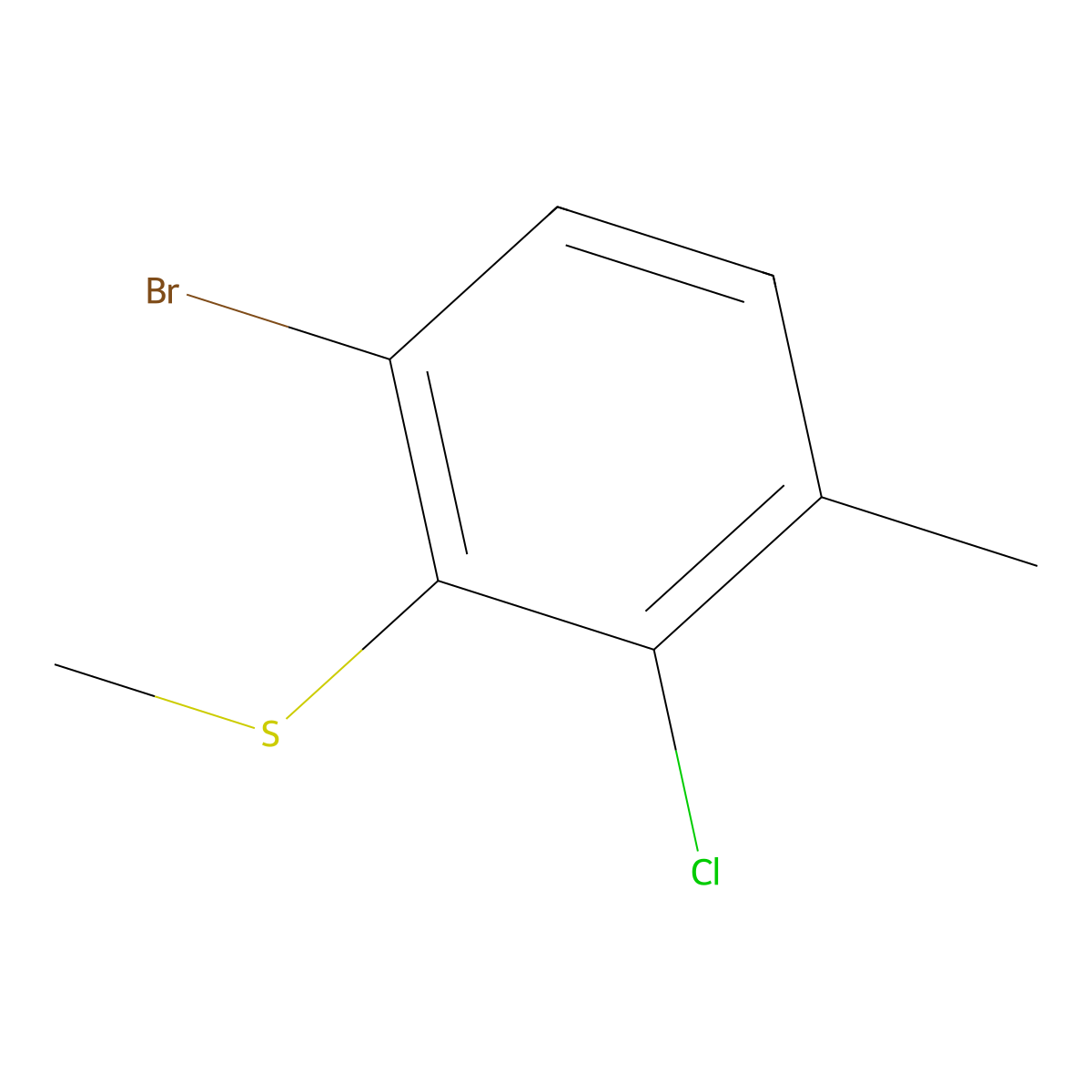1-Bromo-3-chloro-4-methyl-2-(methylthio)benzene molecular structure, CAS 1809168-68-0