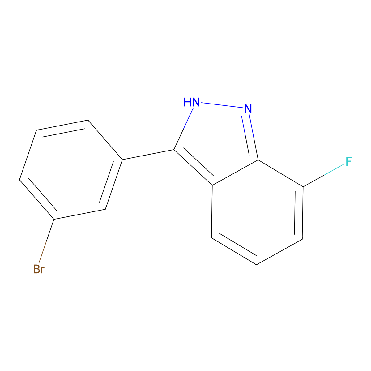7-Fluoro-3-(3-bromophenyl)-1H-indazole molecular structure, CAS 1809168-71-5