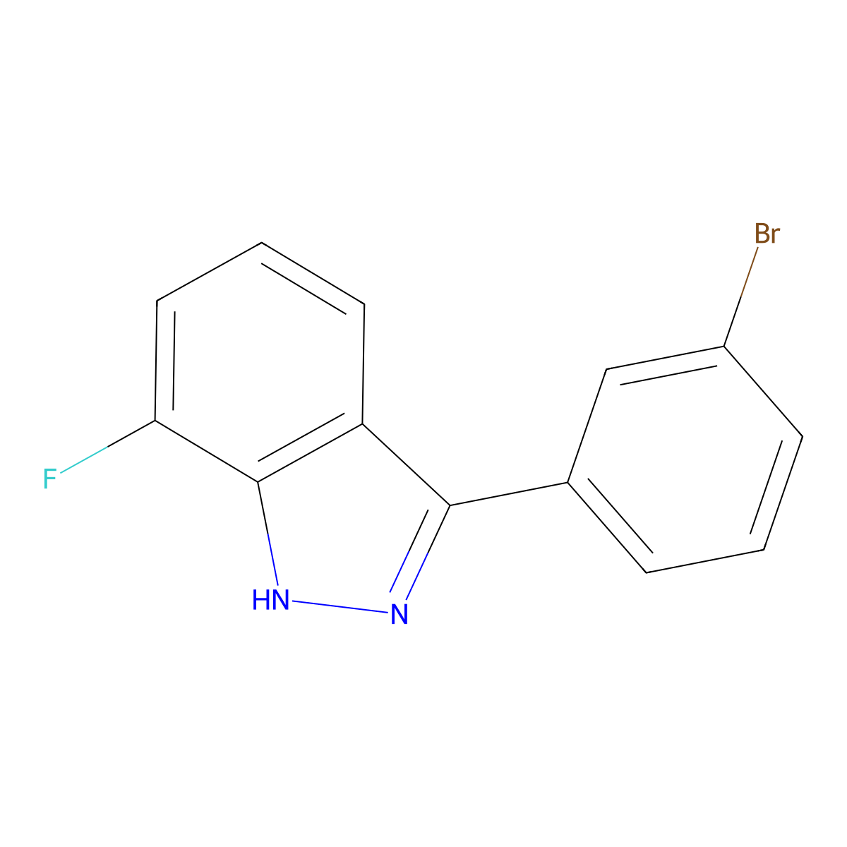 7-Fluoro-3-(3-bromophenyl)-1H-indazole molecular structure, CAS 1809168-71-5