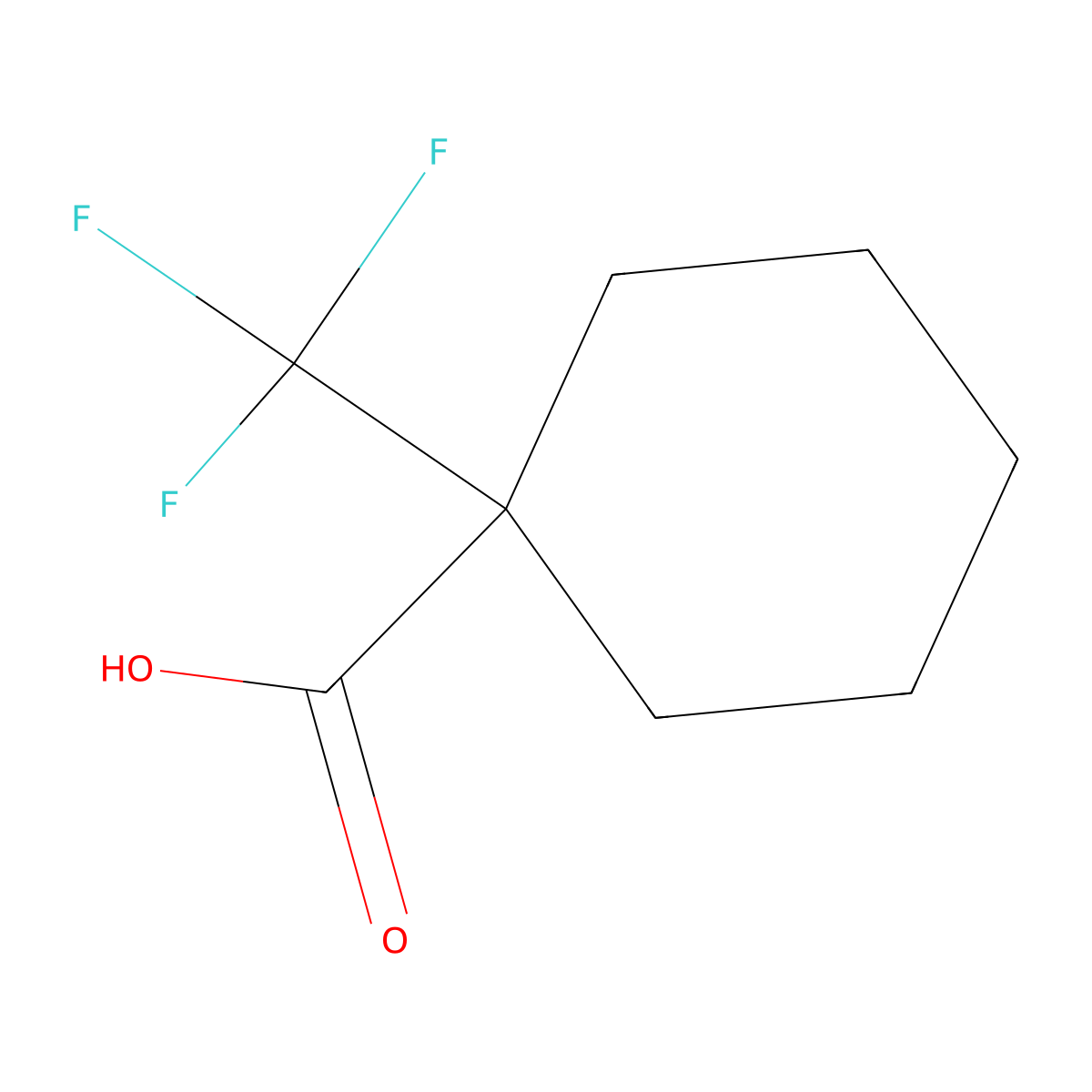1-(Trifluoromethyl)cyclohexane-1-carboxylic acid molecular structure, CAS 180918-40-5