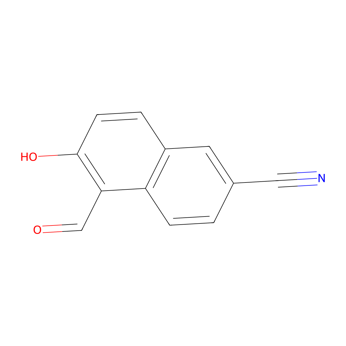 5-Formyl-6-hydroxy-2-naphthonitrile molecular structure, CAS 180919-41-9