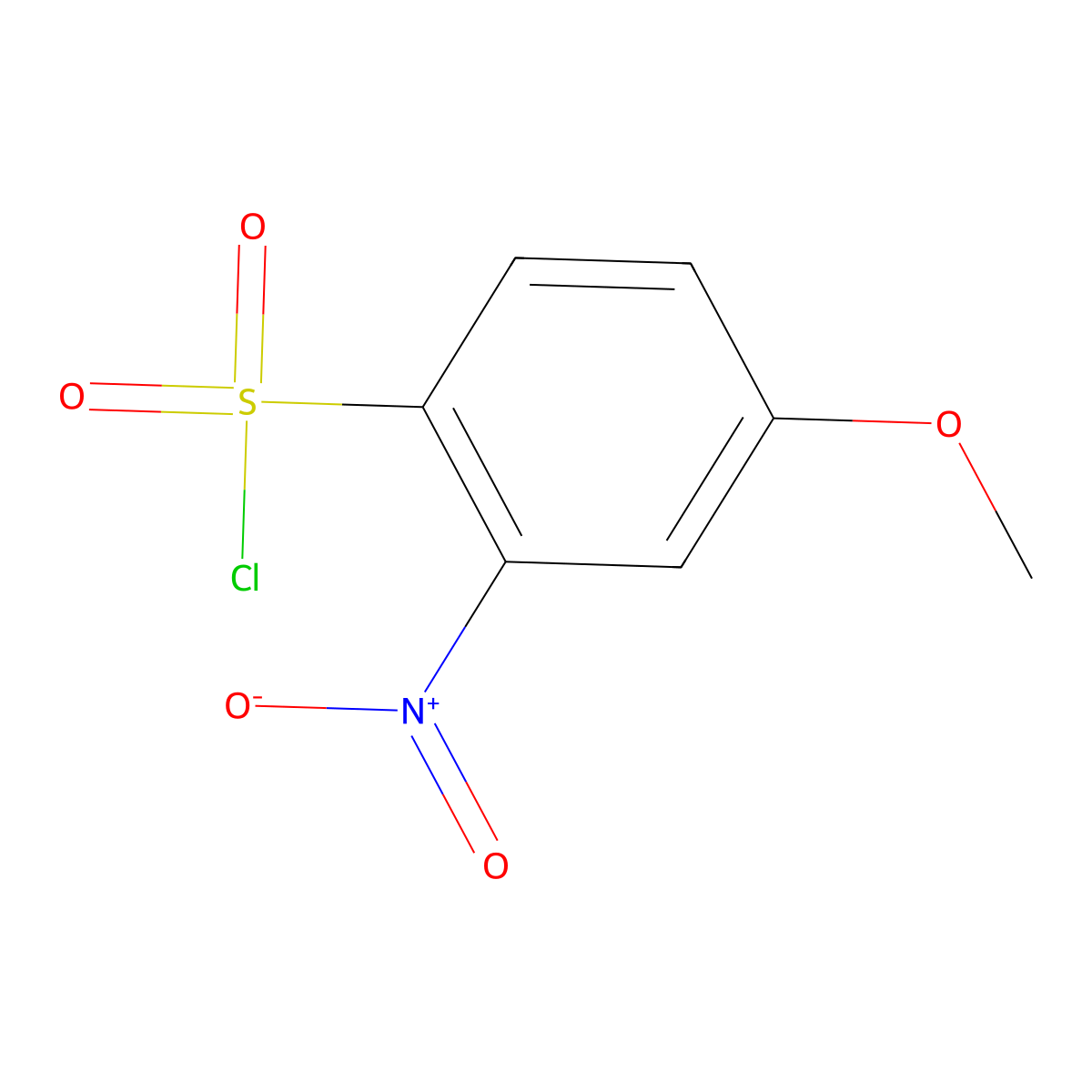 4-Methoxy-2-nitrobenzenesulphonyl chloride molecular structure, CAS 18092-54-1
