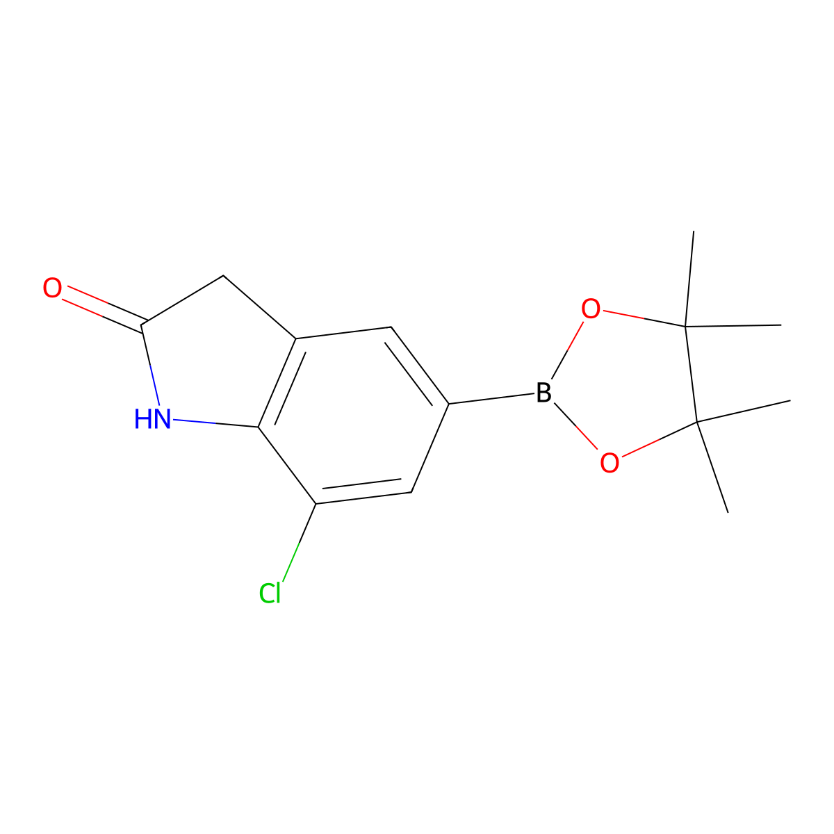 7-Chloro-2-oxoindoline-5-boronic Acid Pinacol Ester molecular structure, CAS 1809203-85-7