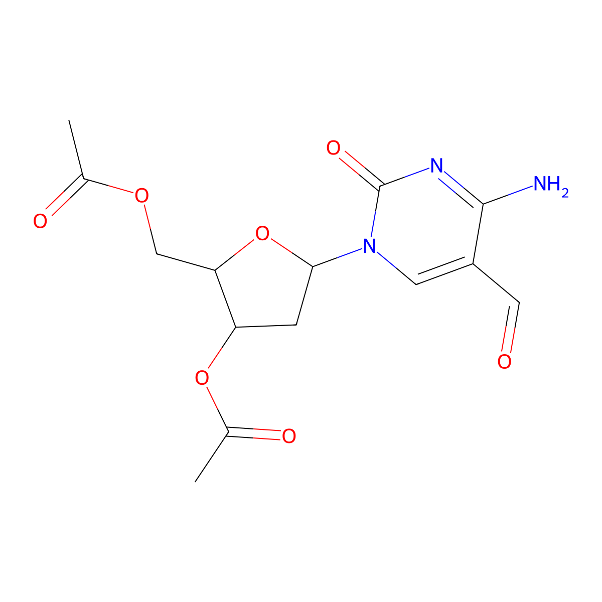 3',5'-Di-O-acetyl-2'-deoxy-5-formylcytidine molecular structure, CAS 1809221-73-5