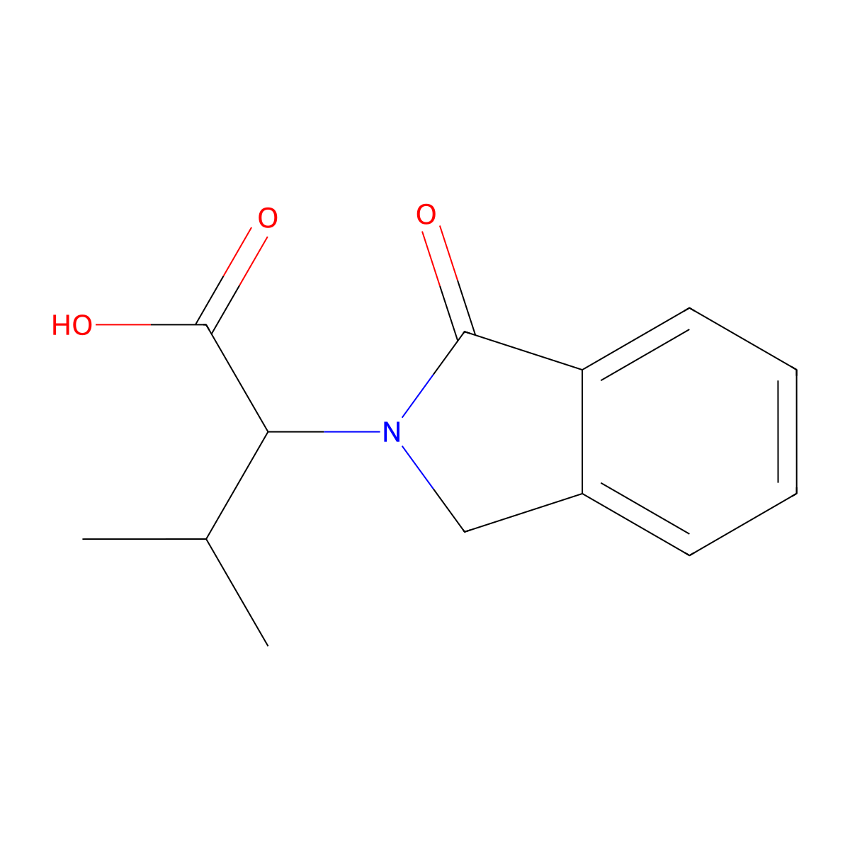 (2S)-3-methyl-2-(1-oxo-2,3-dihydro-1H-isoindol-2-yl)butanoic acid molecular structure, CAS 180923-77-7