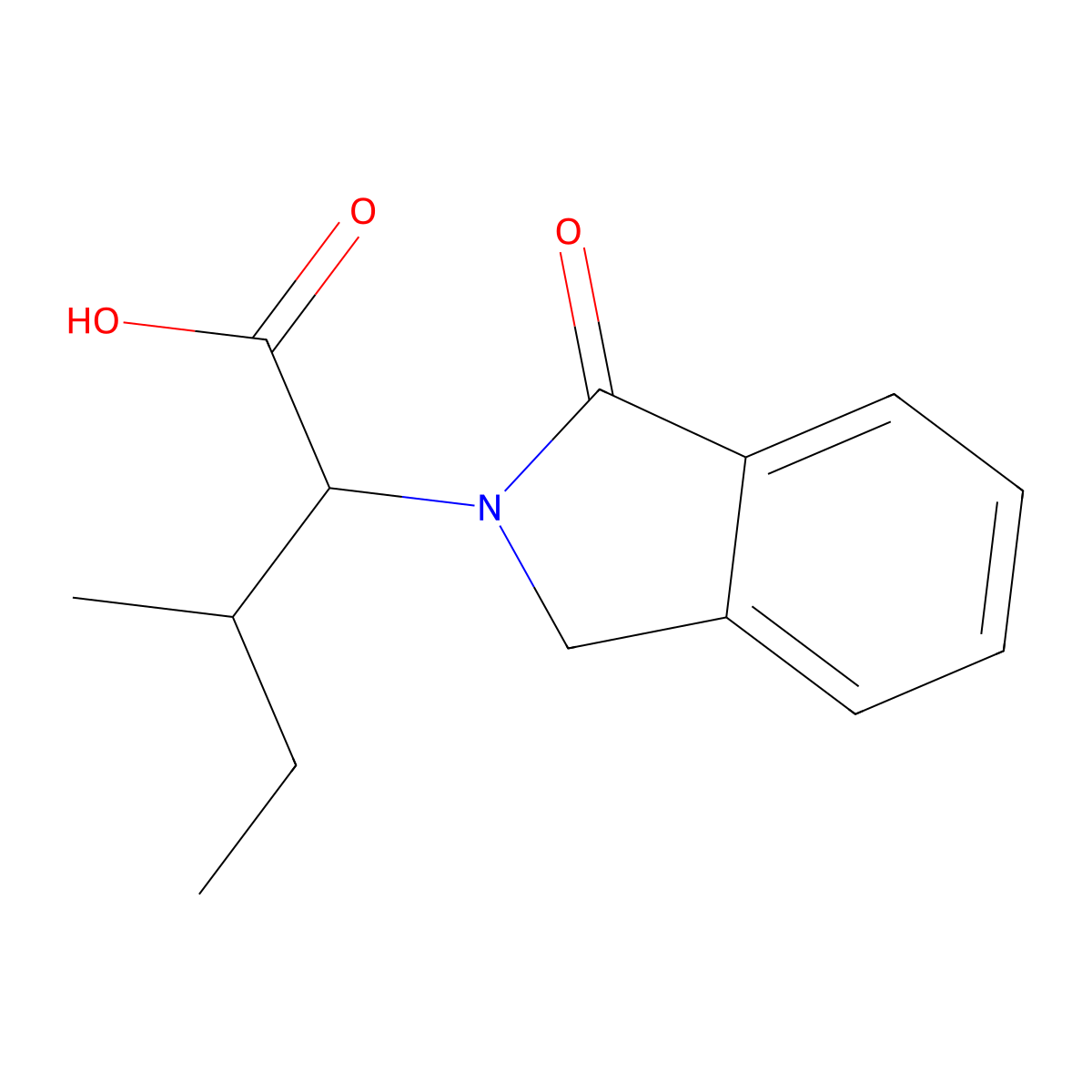 3-Methyl-2-(1-oxo-1,3-dihydro-2H-isoindol-2-yl)pentanoic acid molecular structure, CAS 180923-81-3