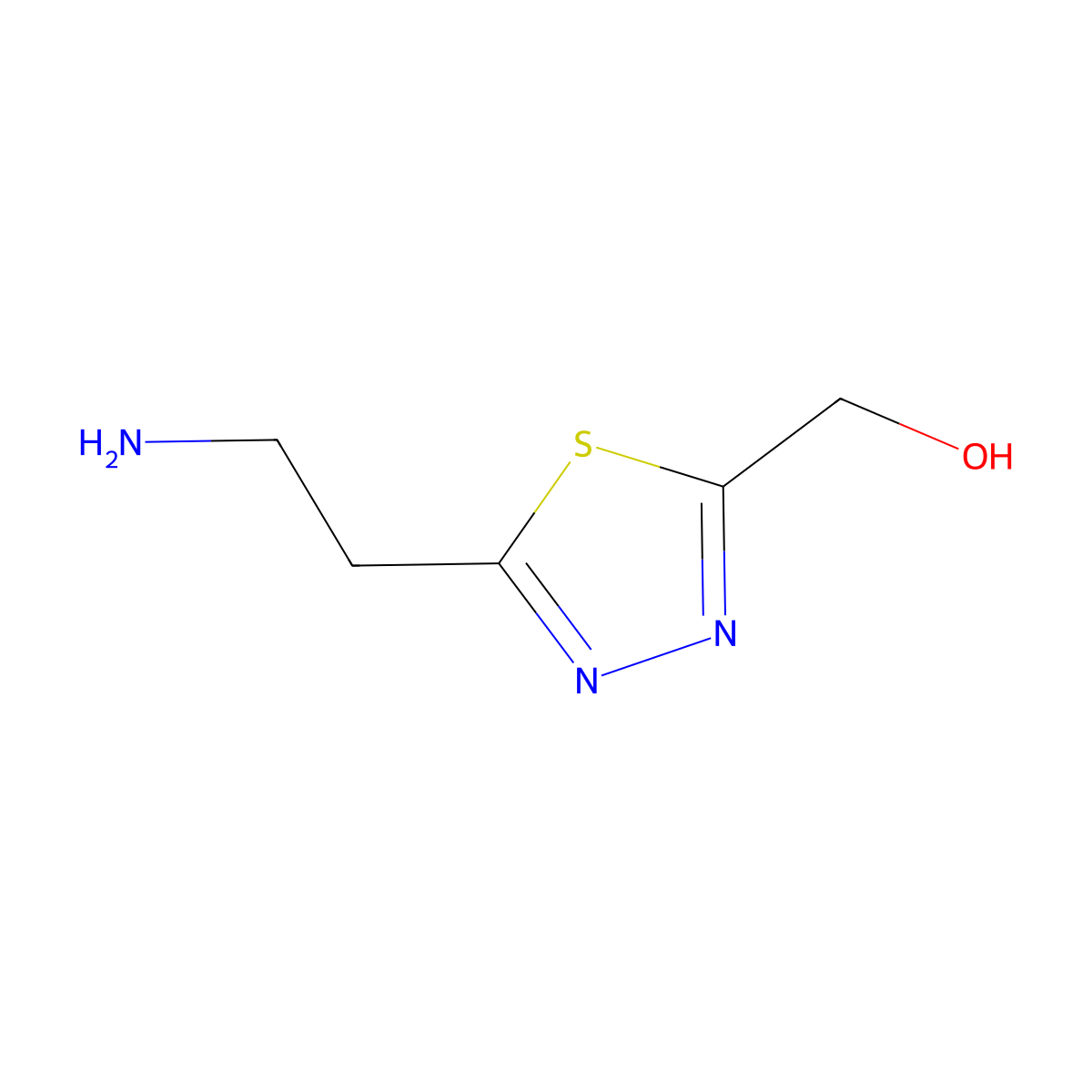 [5-(2-Aminoethyl)-1,3,4-thiadiazol-2-yl]methanol molecular structure, CAS 1809250-17-6