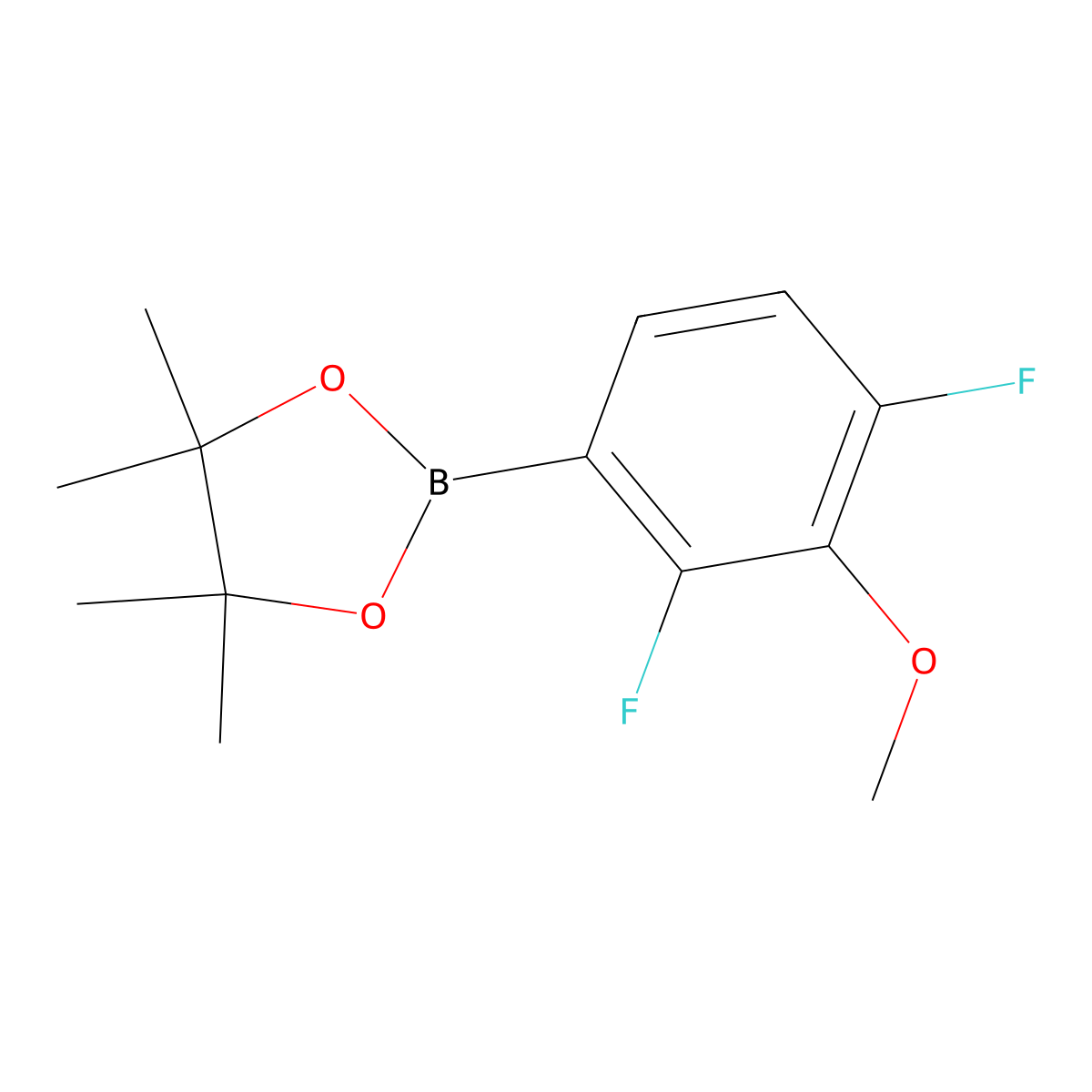 2-(2,4-Difluoro-3-methoxyphenyl)-4,4,5,5-tetramethyl-1,3,2-dioxaborolane molecular structure, CAS 1809298-93-8