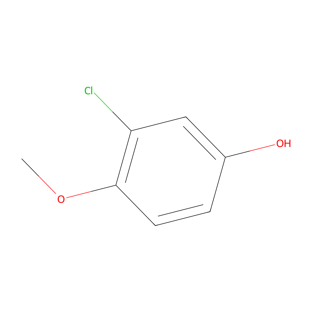 3-Chloro-4-methoxyphenol molecular structure, CAS 18093-12-4