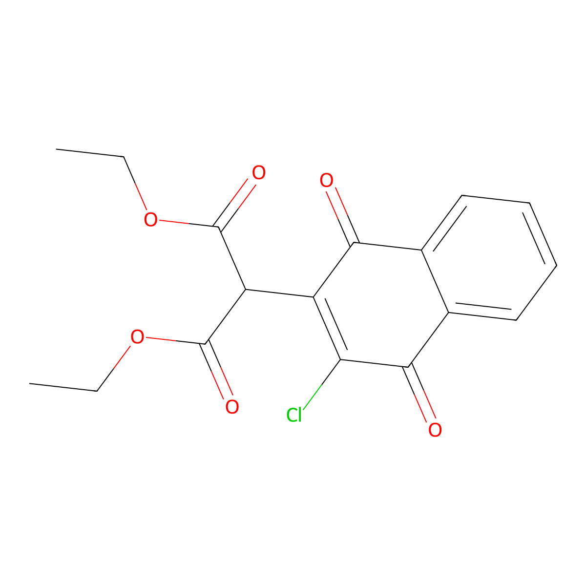 1,3-Diethyl 2-(3-chloro-1,4-dioxo-1,4-dihydronaphthalen-2-yl)propanedioate molecular structure, CAS 18093-48-6