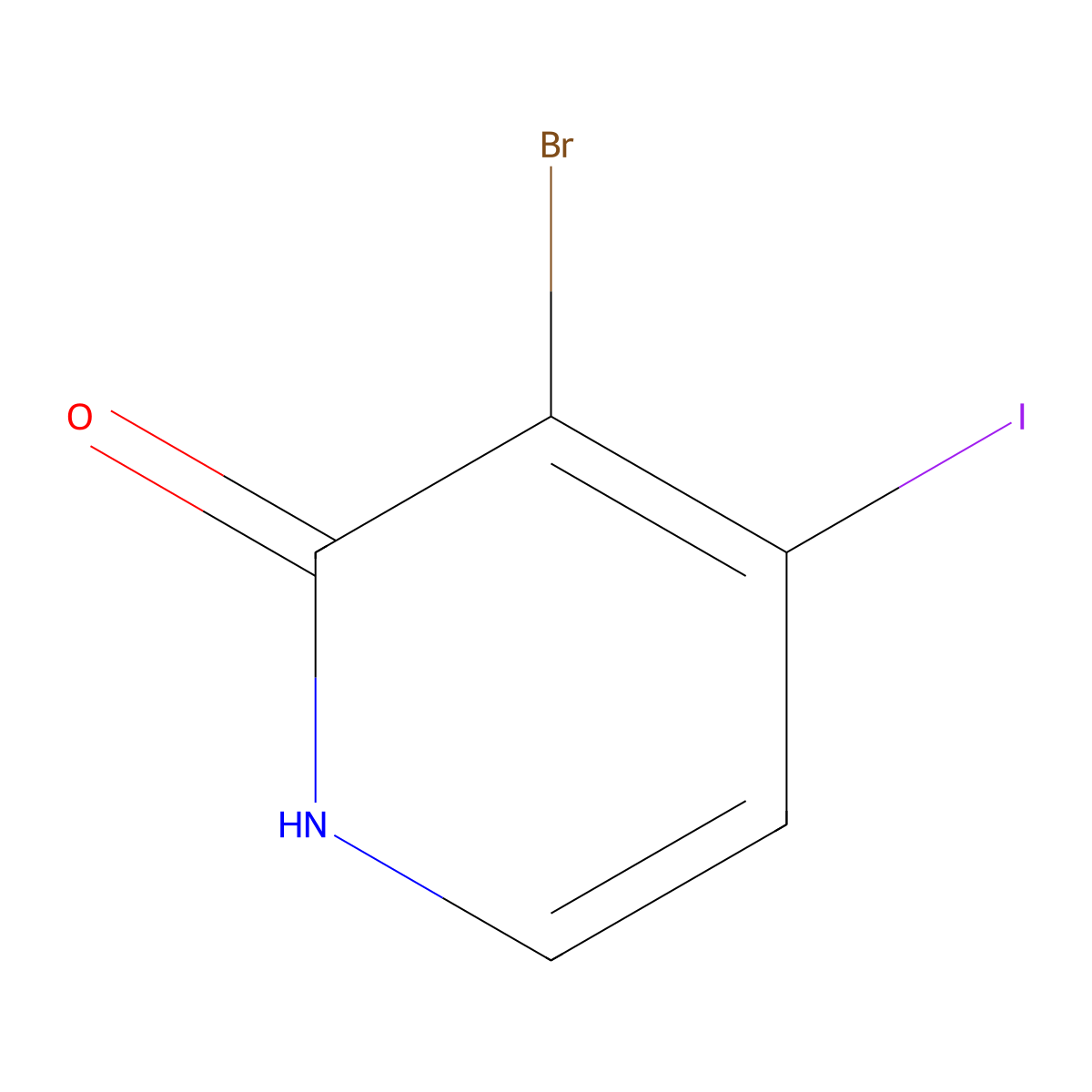 3-Bromo-4-iodo-2(1H)-pyridinone molecular structure, CAS 1809310-06-2
