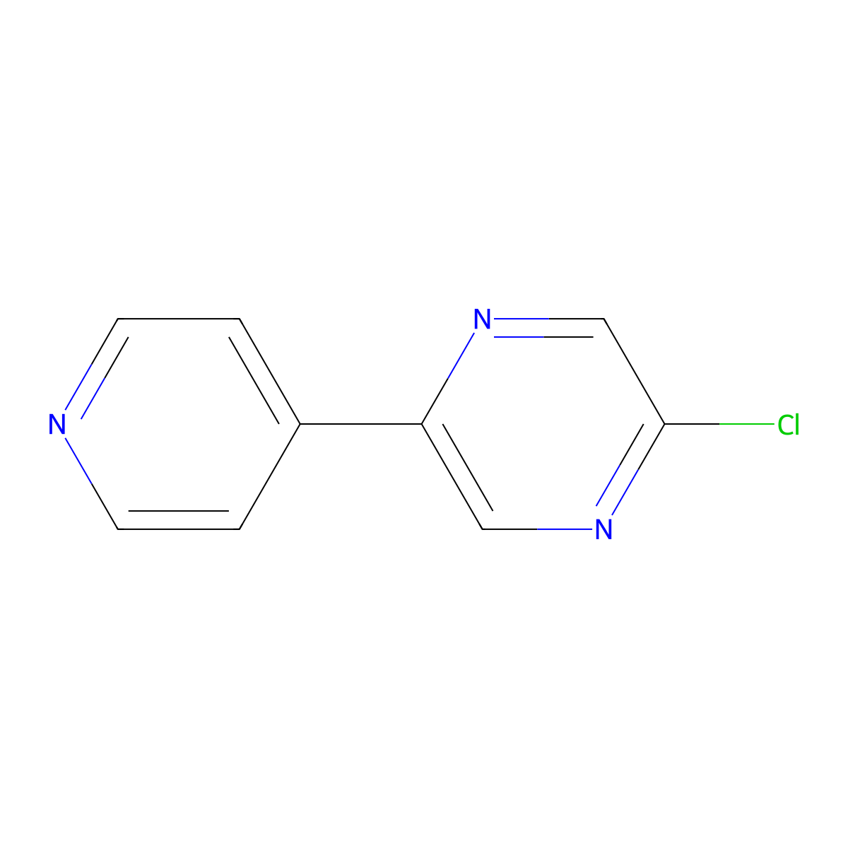 2-Chloro-5-(pyridin-4-yl)pyrazine molecular structure, CAS 1809334-75-5