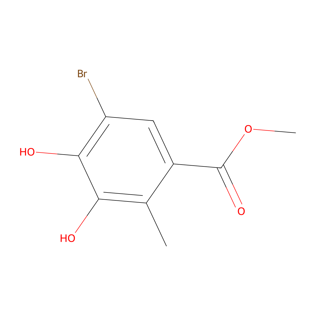 Methyl 5-bromo-3,4-dihydroxy-2-methylbenzoate molecular structure, CAS 1809337-05-0