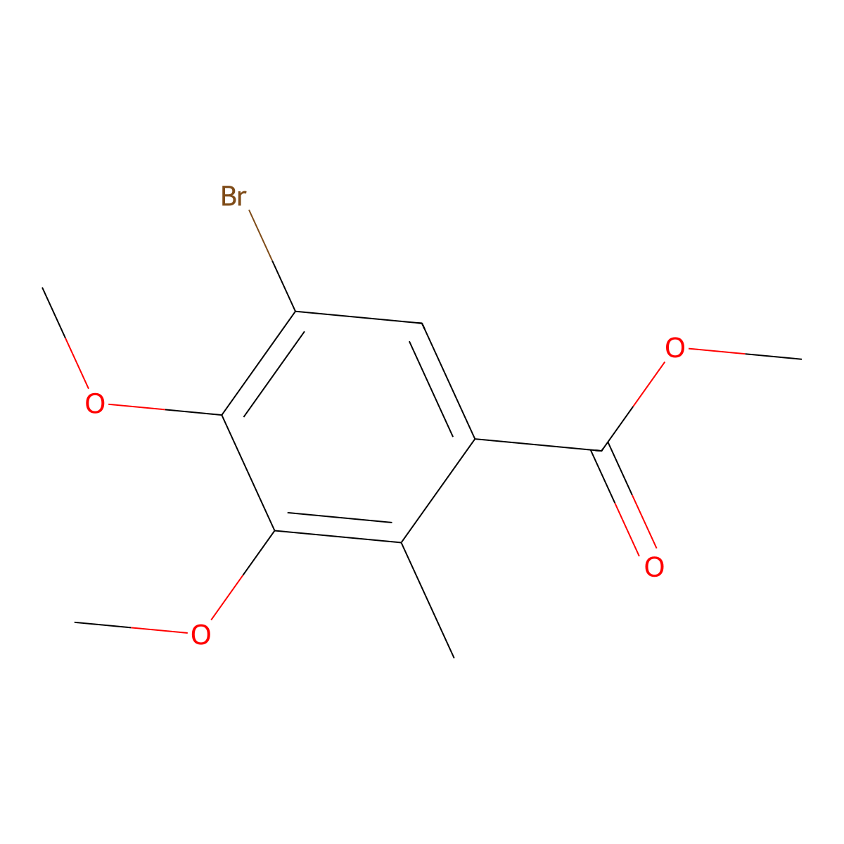 Methyl 5-bromo-3,4-dimethoxy-2-methylbenzoate molecular structure, CAS 1809337-07-2