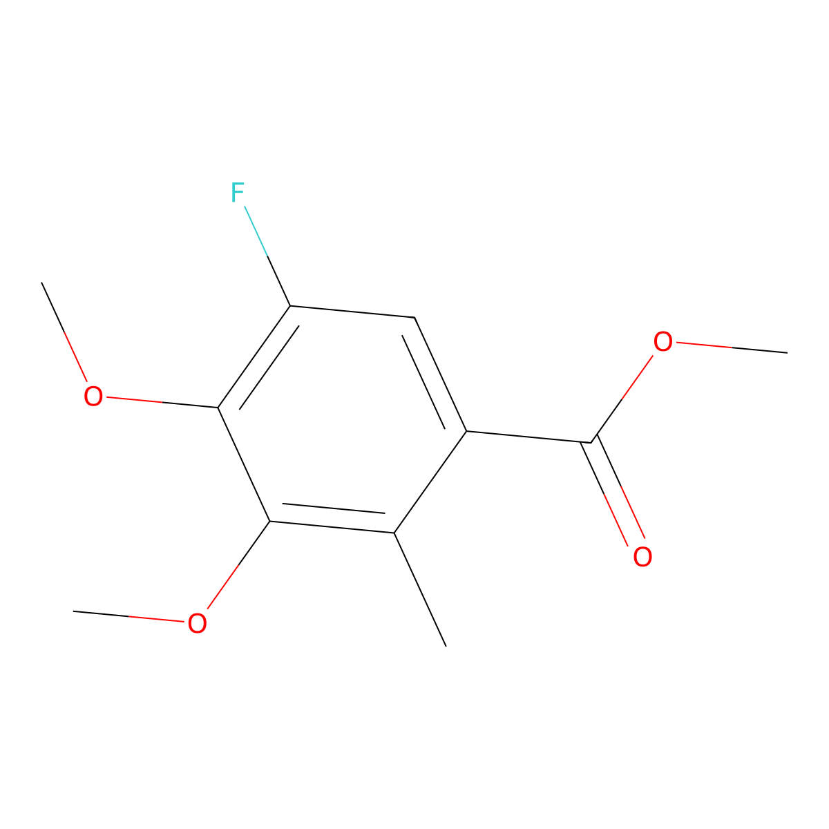 Methyl 5-fluoro-3,4-dimethoxy-2-methylbenzoate molecular structure, CAS 1809337-17-4