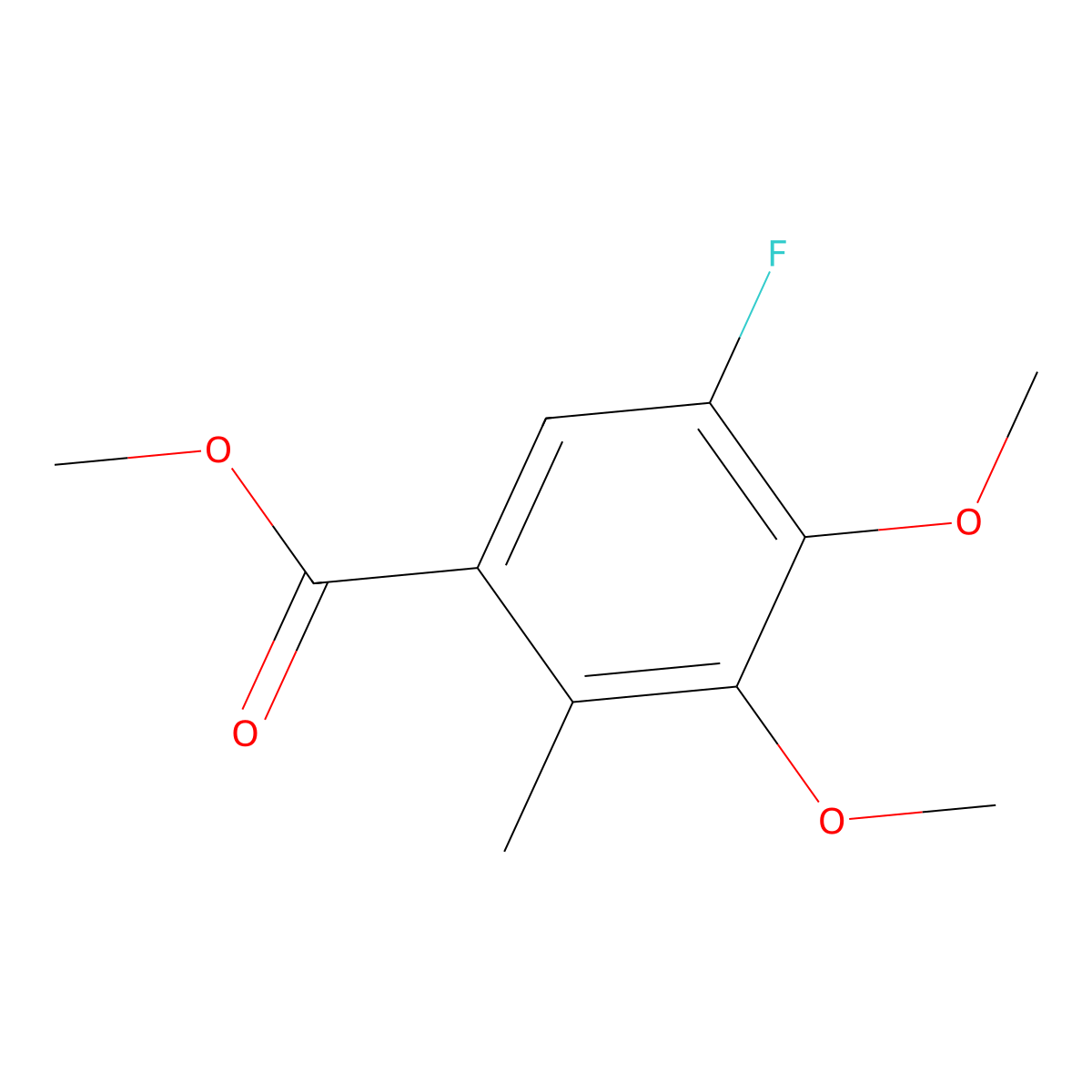 Methyl 5-fluoro-3,4-dimethoxy-2-methylbenzoate molecular structure, CAS 1809337-17-4