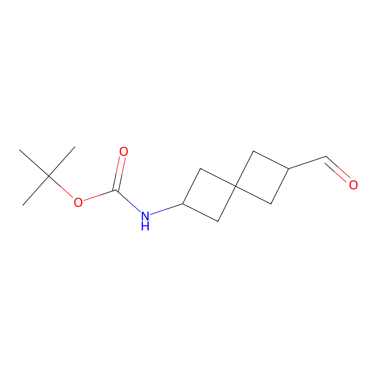 Tert-butyl (6-formylspiro[3.3]heptan-2-YL)carbamate molecular structure, CAS 1809337-31-2
