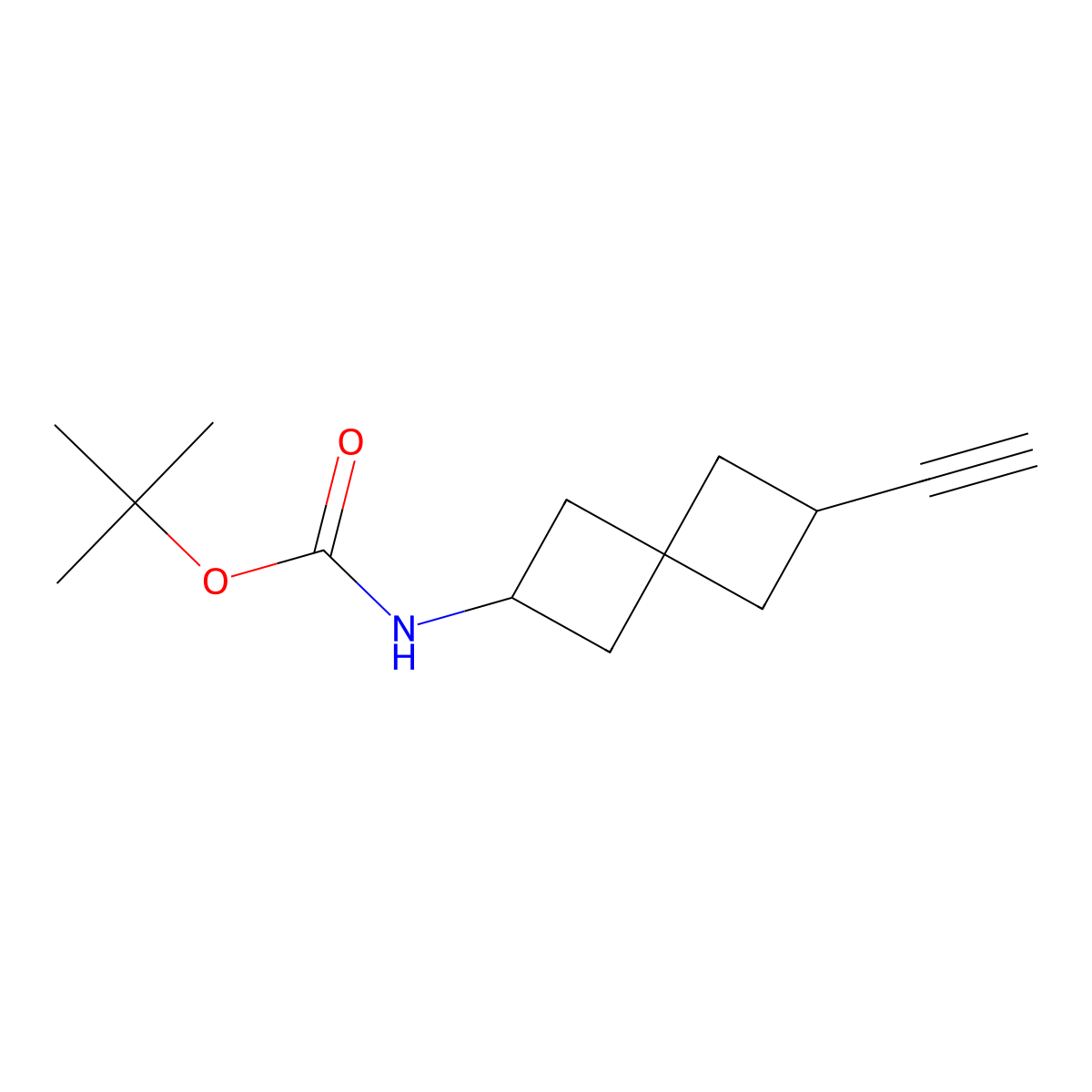 tert-butyl N-{6-ethynylspiro[3.3]heptan-2-yl}carbamate molecular structure, CAS 1809337-32-3