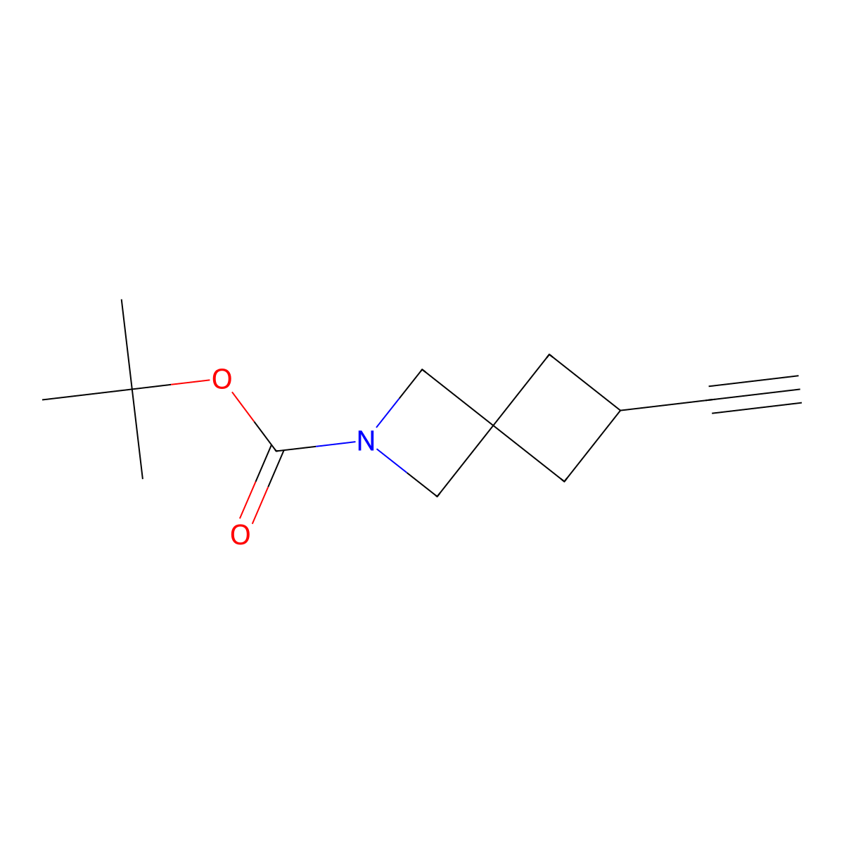tert-Butyl 6-ethynyl-2-azaspiro[3.3]heptane-2-carboxylate molecular structure, CAS 1809337-33-4