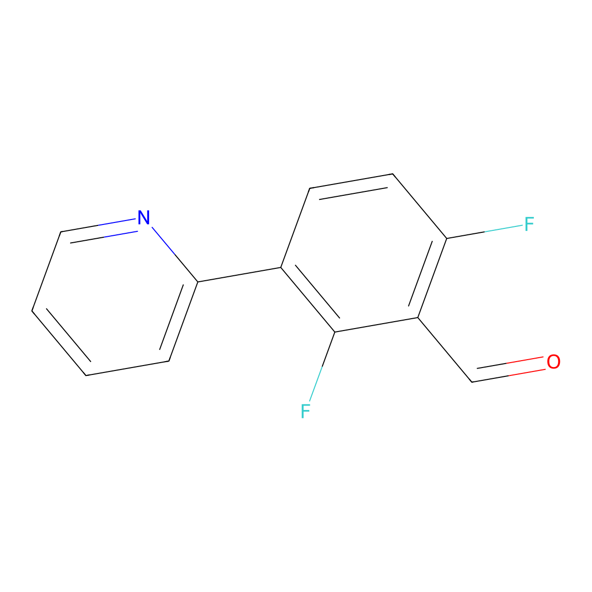 2,6-Difluoro-3-(pyridin-2-yl)benzaldehyde molecular structure, CAS 1809342-86-6