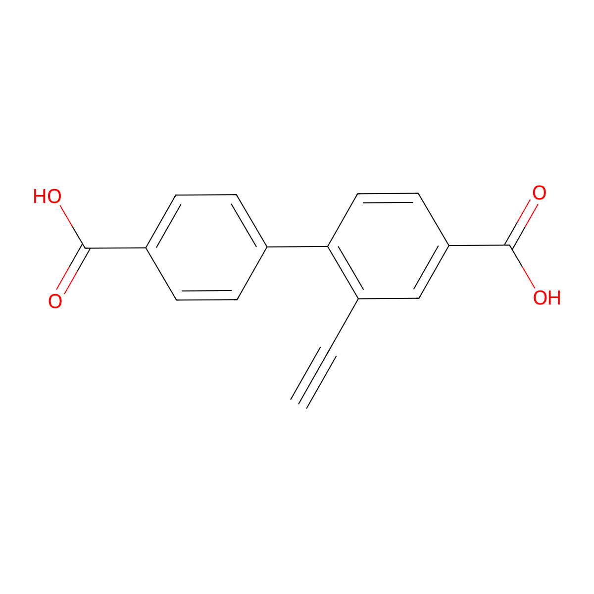 2-Ethynyl[1,1'-biphenyl]-4,4'-dicarboxylic acid molecular structure, CAS 1809345-16-1