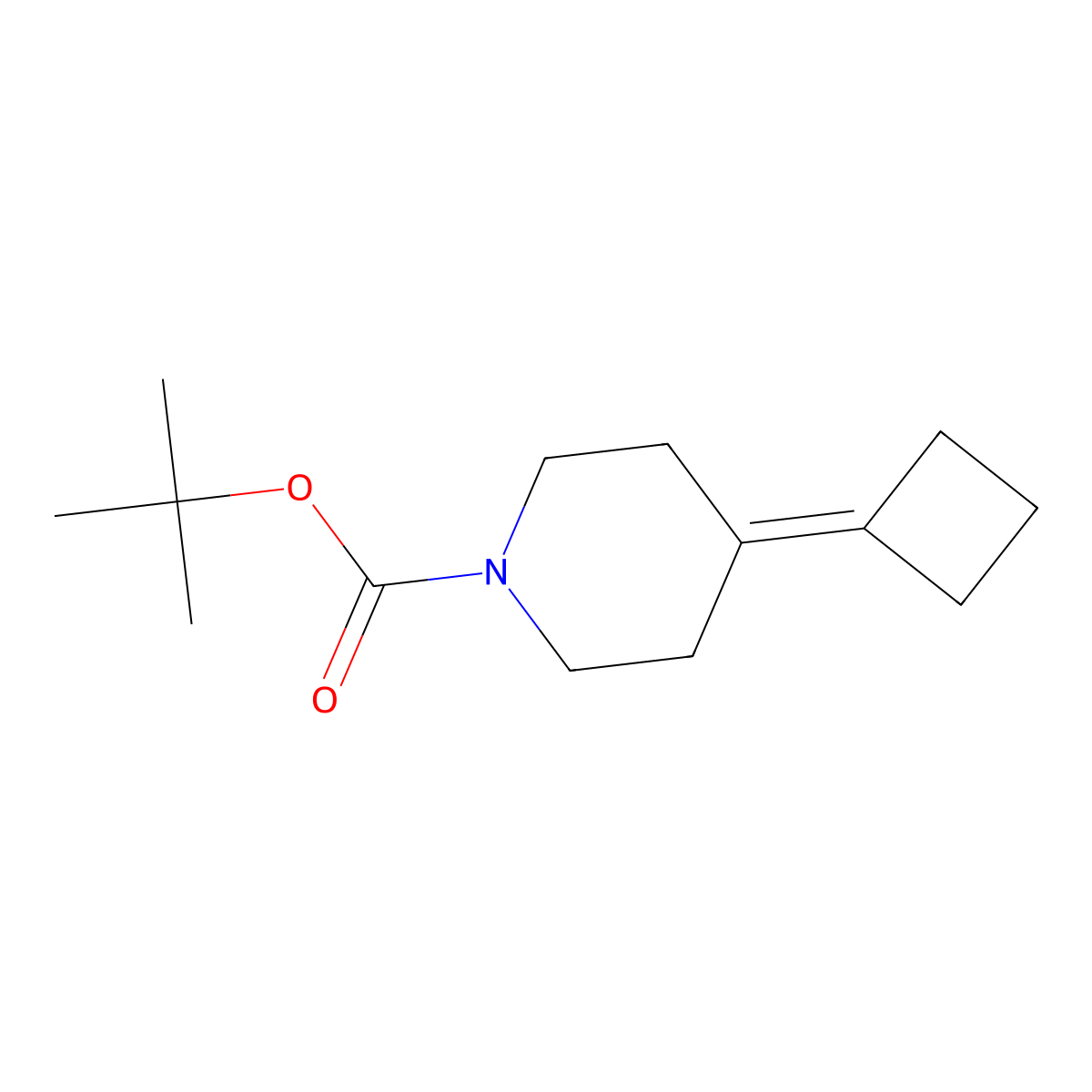 Tert-butyl 4-cyclobutylidenepiperidine-1-carboxylate molecular structure, CAS 1809353-54-5