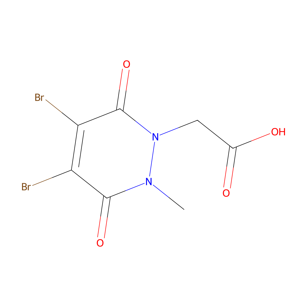 4,5-Dibromo-3,6-dihydro-2-methyl-3,6-dioxo-1(2H)-pyridazineacetic acid molecular structure, CAS 1809395-84-3