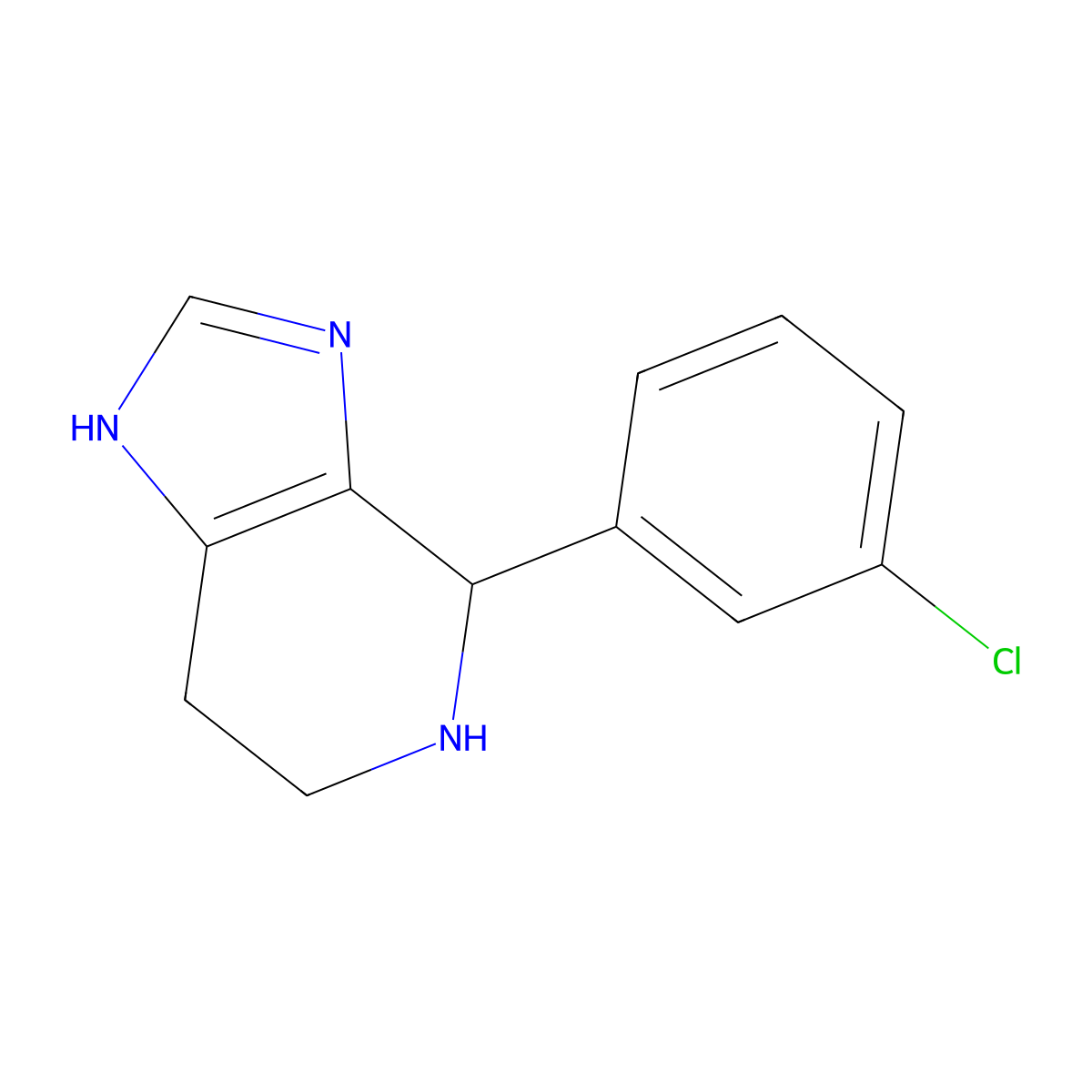 4-(3-chlorophenyl)-3H,4H,5H,6H,7H-imidazo(4,5-c)pyridine molecular structure, CAS 18094-25-2