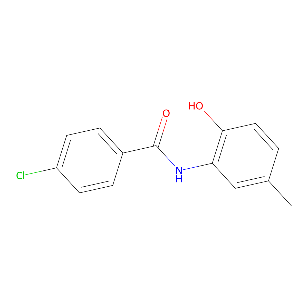 4-chloro-N-(2-hydroxy-5-methylphenyl)benzamide molecular structure, CAS 18094-82-1
