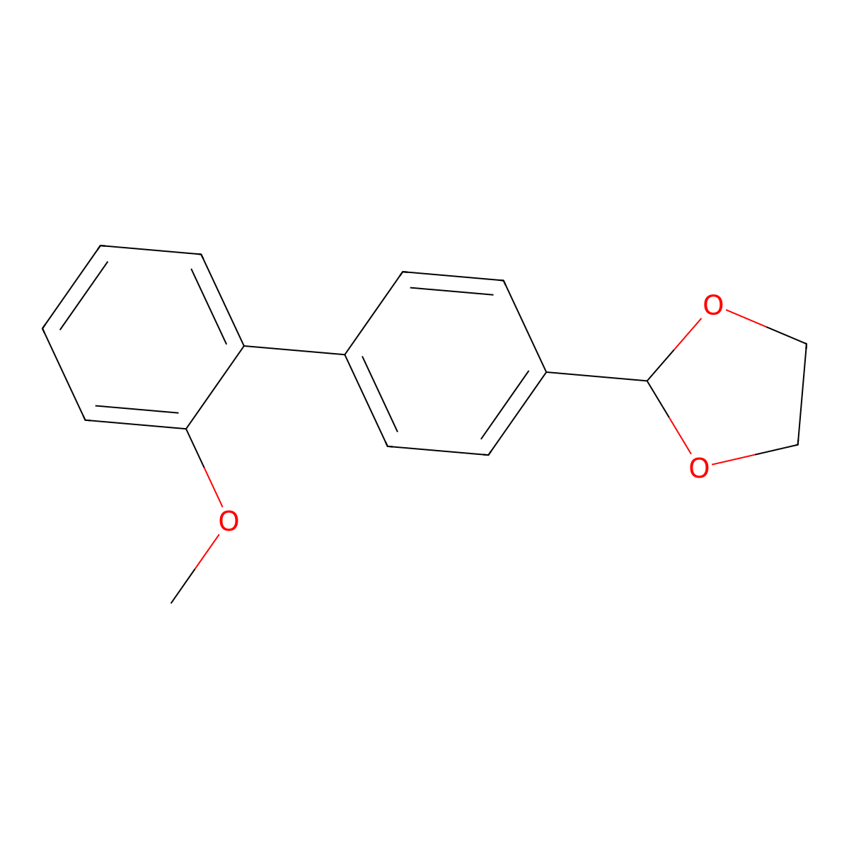 2-{2'-Methoxy-[1,1'-biphenyl]-4-yl}-1,3-dioxolane molecular structure, CAS 1809417-27-3