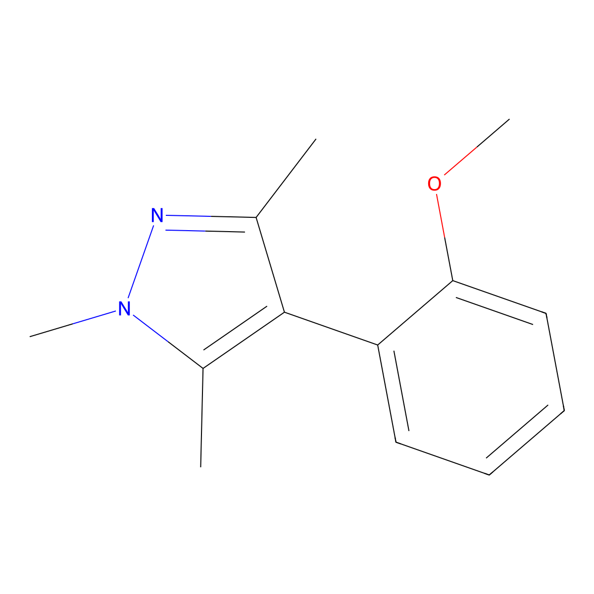 4-(2-methoxyphenyl)-1,3,5-trimethyl-1H-pyrazole molecular structure, CAS 1809417-28-4