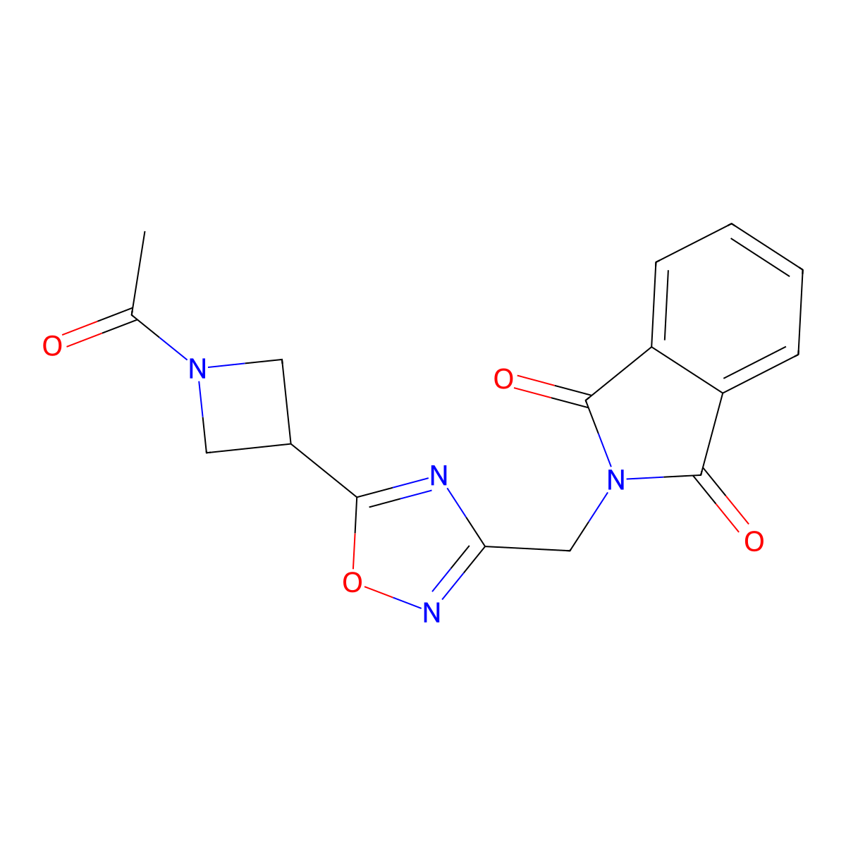 2-((5-(1-Acetylazetidin-3-yl)-1,2,4-oxadiazol-3-yl)methyl)isoindoline-1,3-dione molecular structure, CAS 1809470-67-4