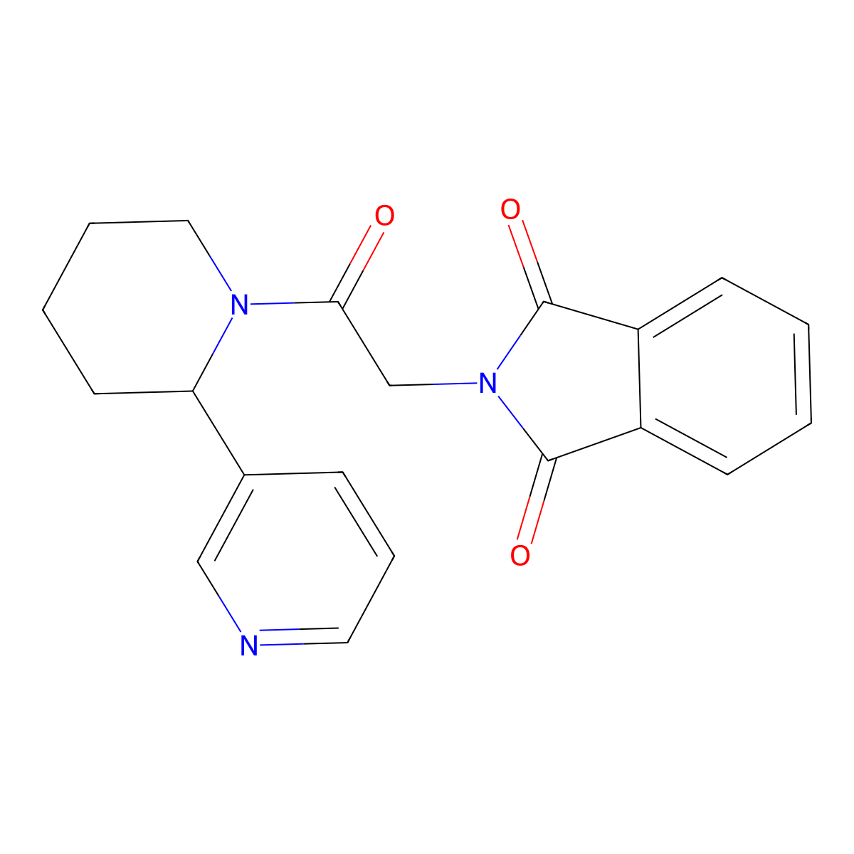 2-(2-Oxo-2-(2-(pyridin-3-yl)piperidin-1-yl)ethyl)isoindoline-1,3-dione molecular structure, CAS 1809471-38-2