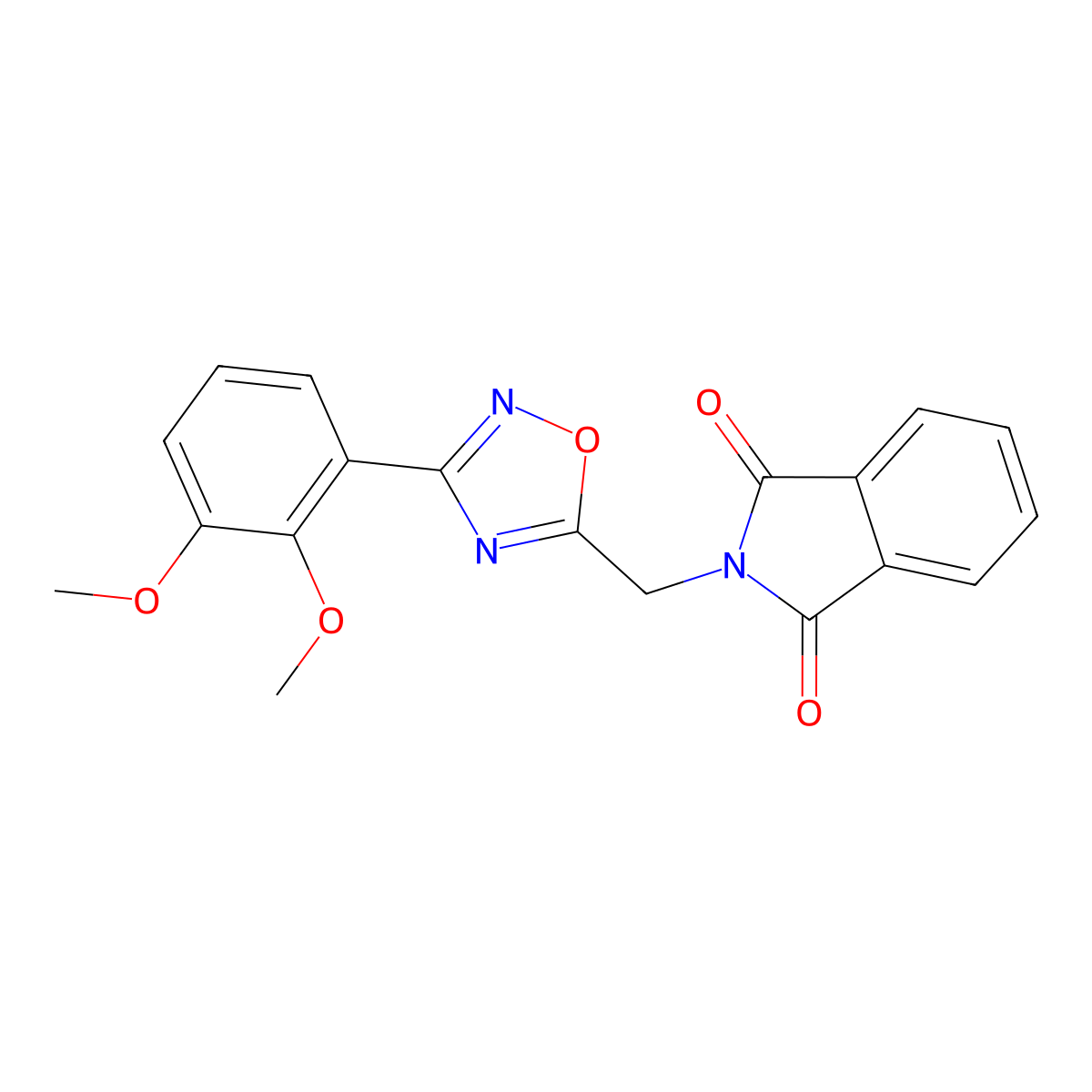 2-((3-(2,3-Dimethoxyphenyl)-1,2,4-oxadiazol-5-yl)methyl)isoindoline-1,3-dione molecular structure, CAS 1809475-14-6