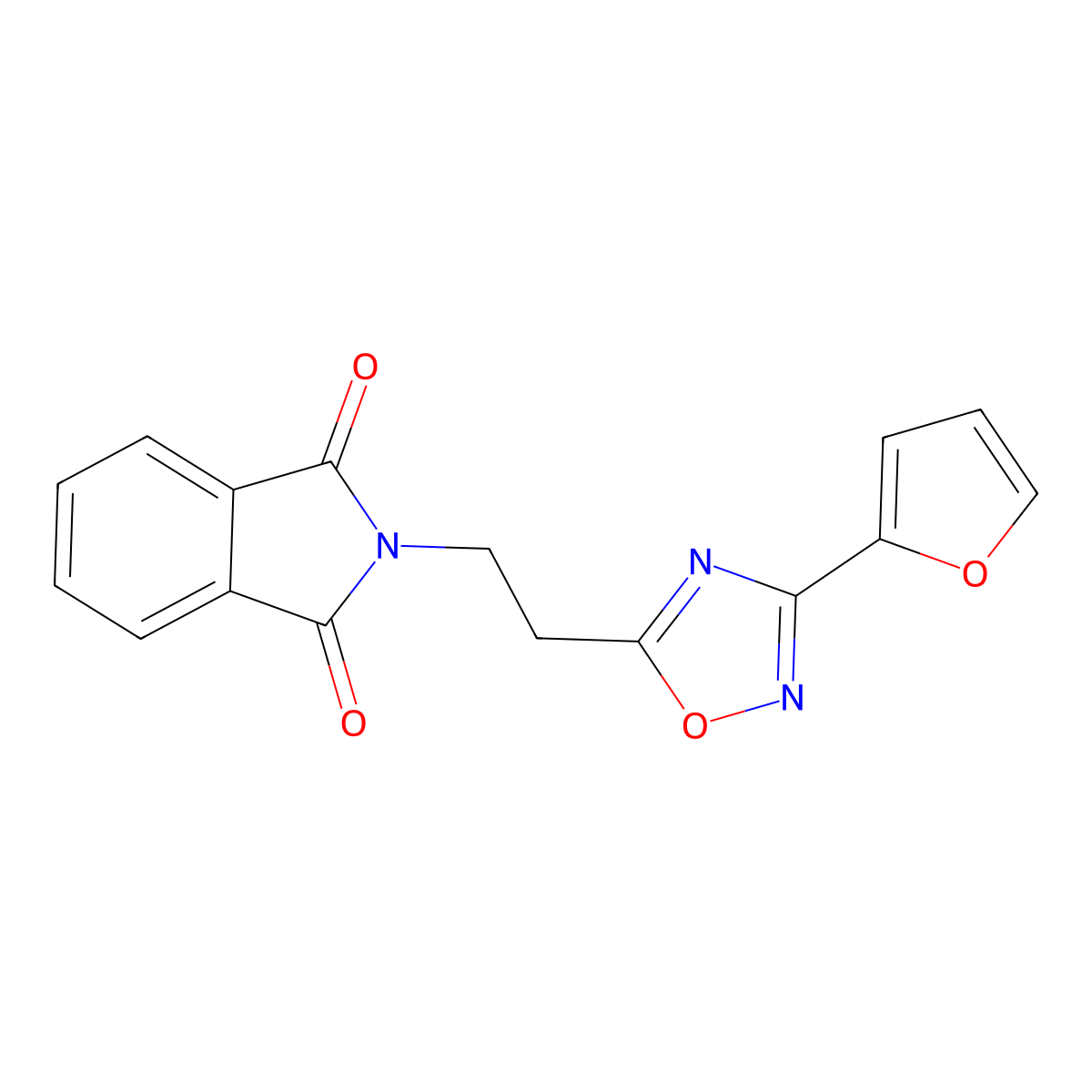 2-(2-(3-(Furan-2-yl)-1,2,4-oxadiazol-5-yl)ethyl)isoindoline-1,3-dione molecular structure, CAS 1809486-81-4