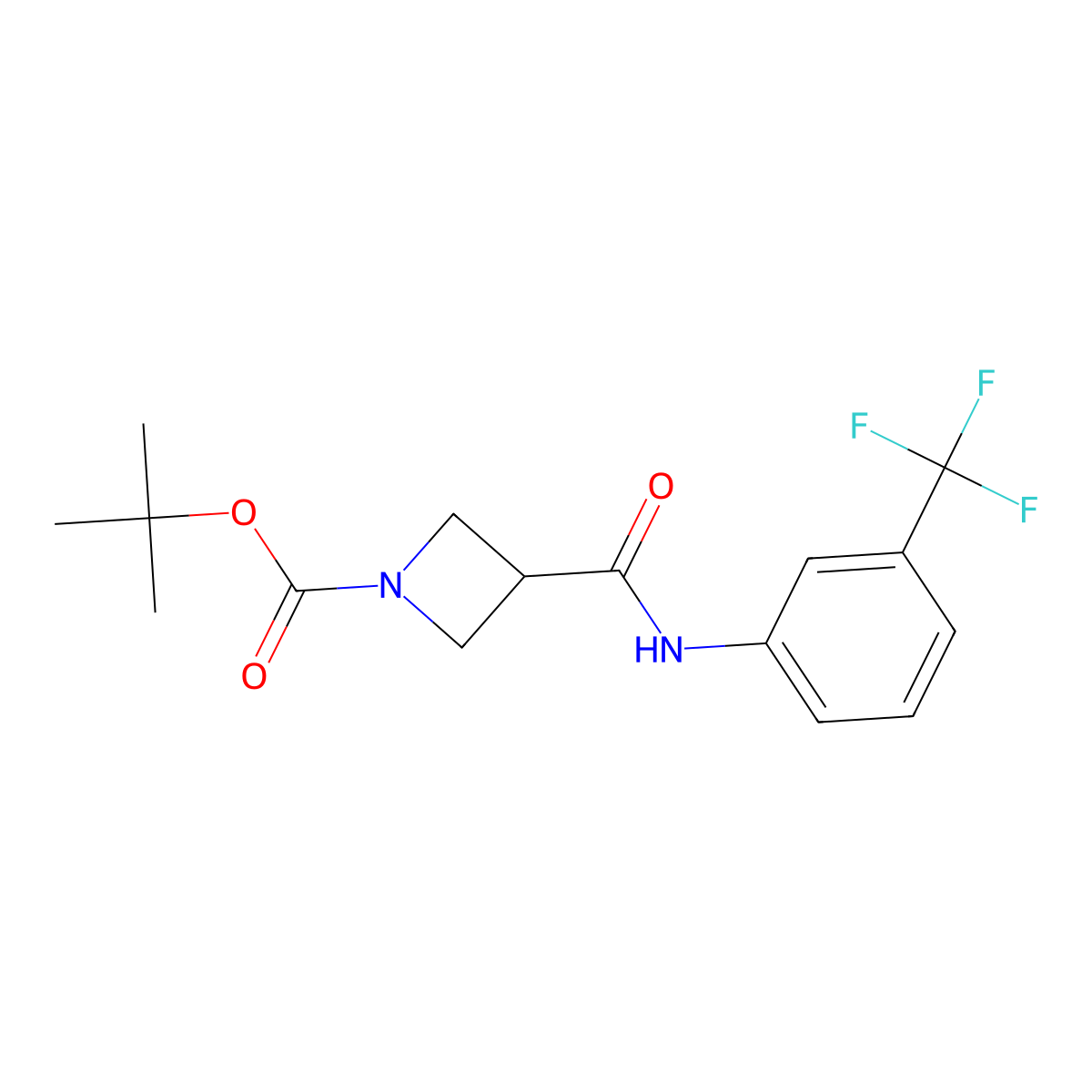 Tert-butyl 3-((3-(trifluoromethyl)phenyl)carbamoyl)azetidine-1-carboxylate molecular structure, CAS 1809489-20-0