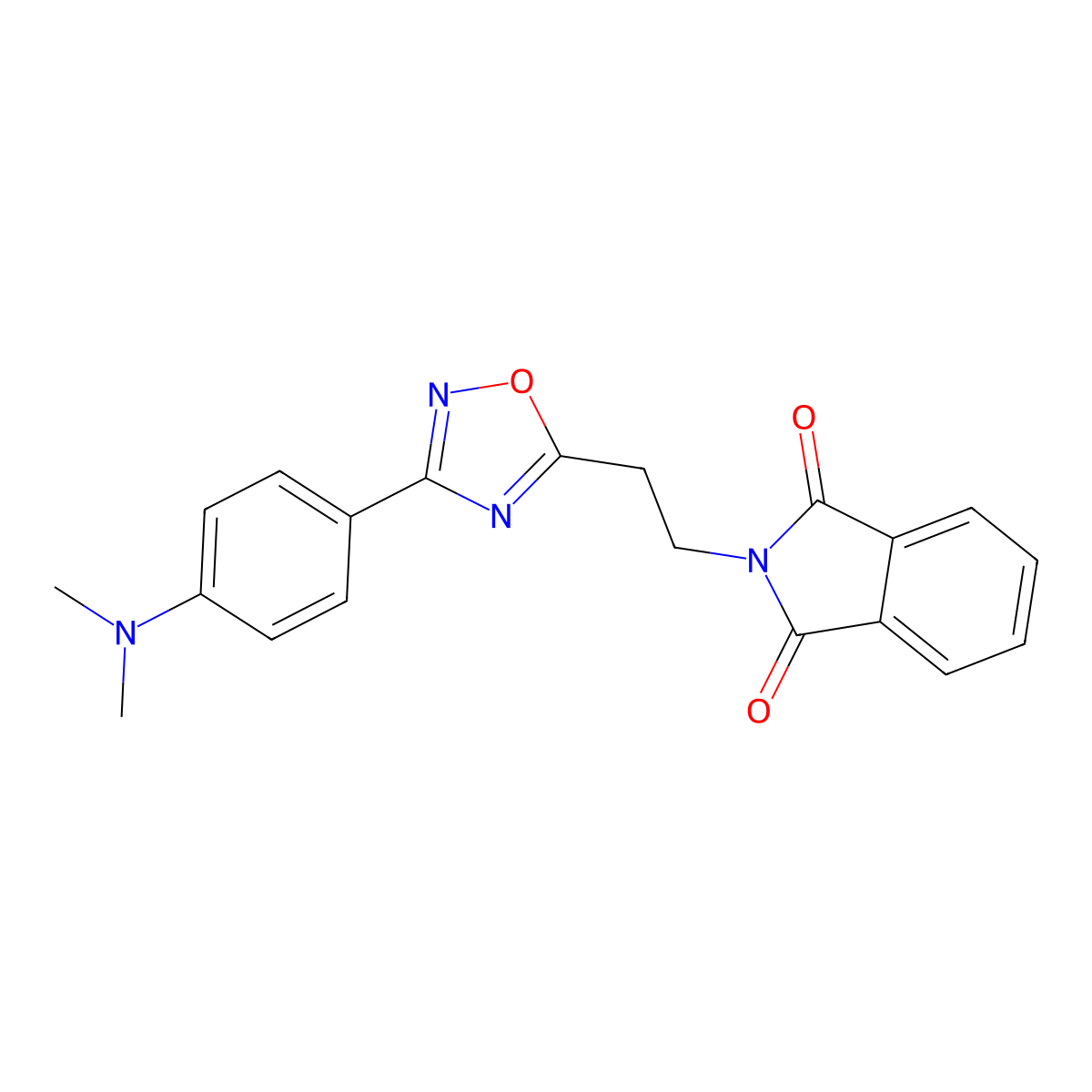 2-(2-(3-(4-(Dimethylamino)phenyl)-1,2,4-oxadiazol-5-yl)ethyl)isoindoline-1,3-dione molecular structure, CAS 1809491-77-7