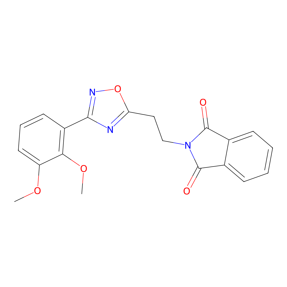 2-(2-(3-(2,3-Dimethoxyphenyl)-1,2,4-oxadiazol-5-yl)ethyl)isoindoline-1,3-dione molecular structure, CAS 1809497-49-1