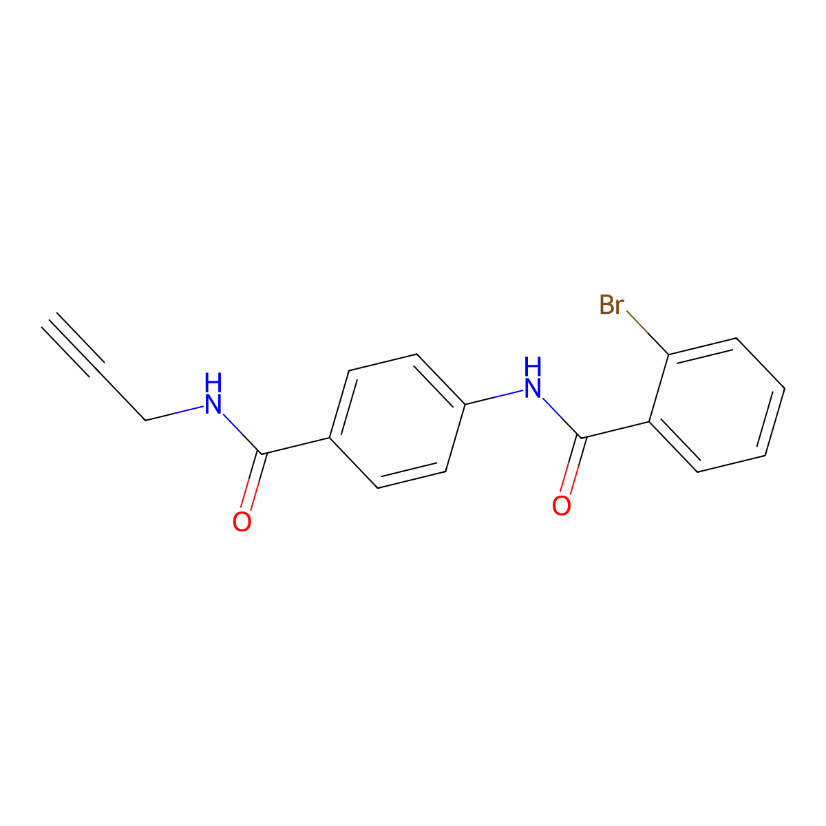 2-bromo-N-{4-[(prop-2-yn-1-yl)carbamoyl]phenyl}benzamide molecular structure, CAS 1809524-06-8