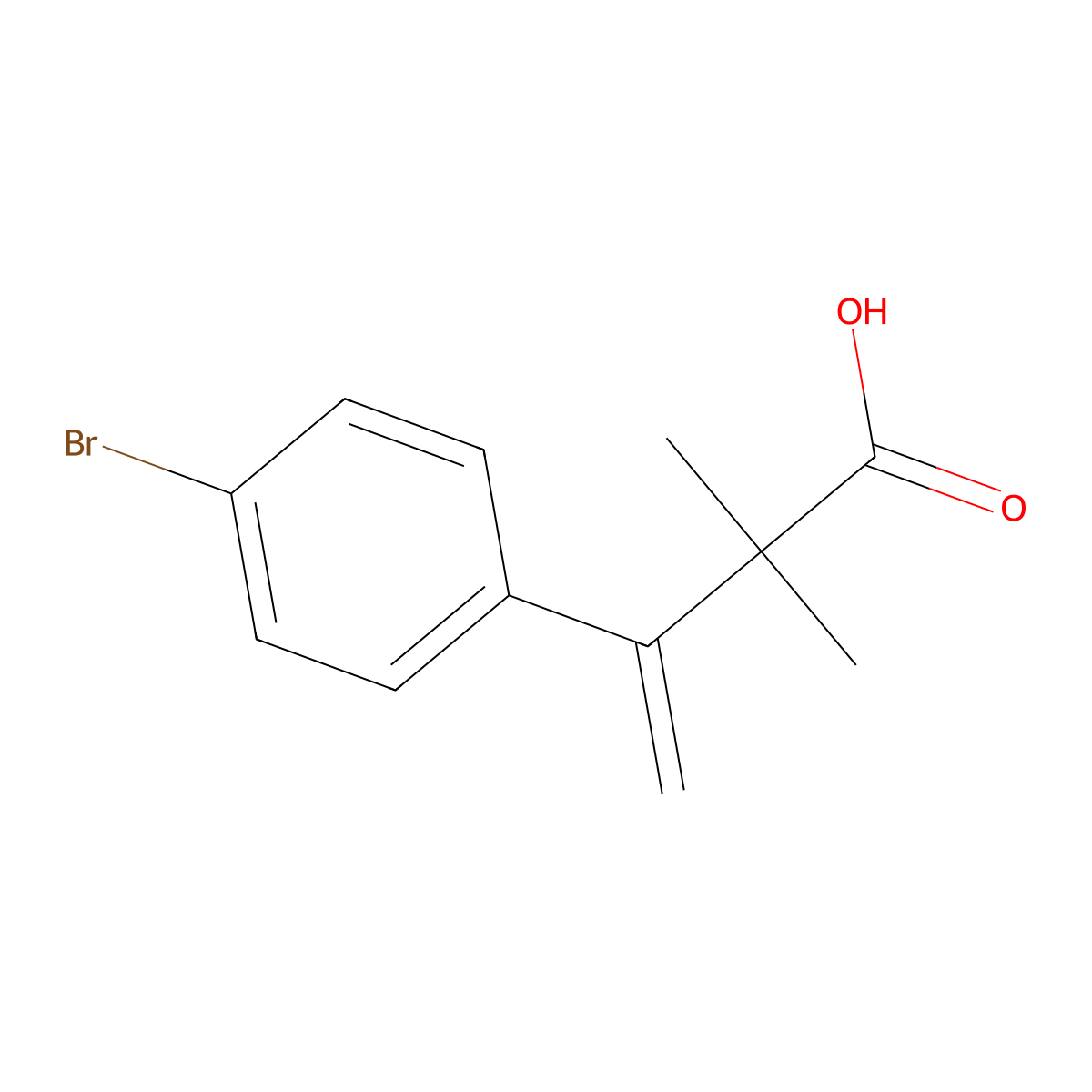 3-(4-Bromophenyl)-2,2-dimethylbut-3-enoic acid molecular structure, CAS 1809582-88-4