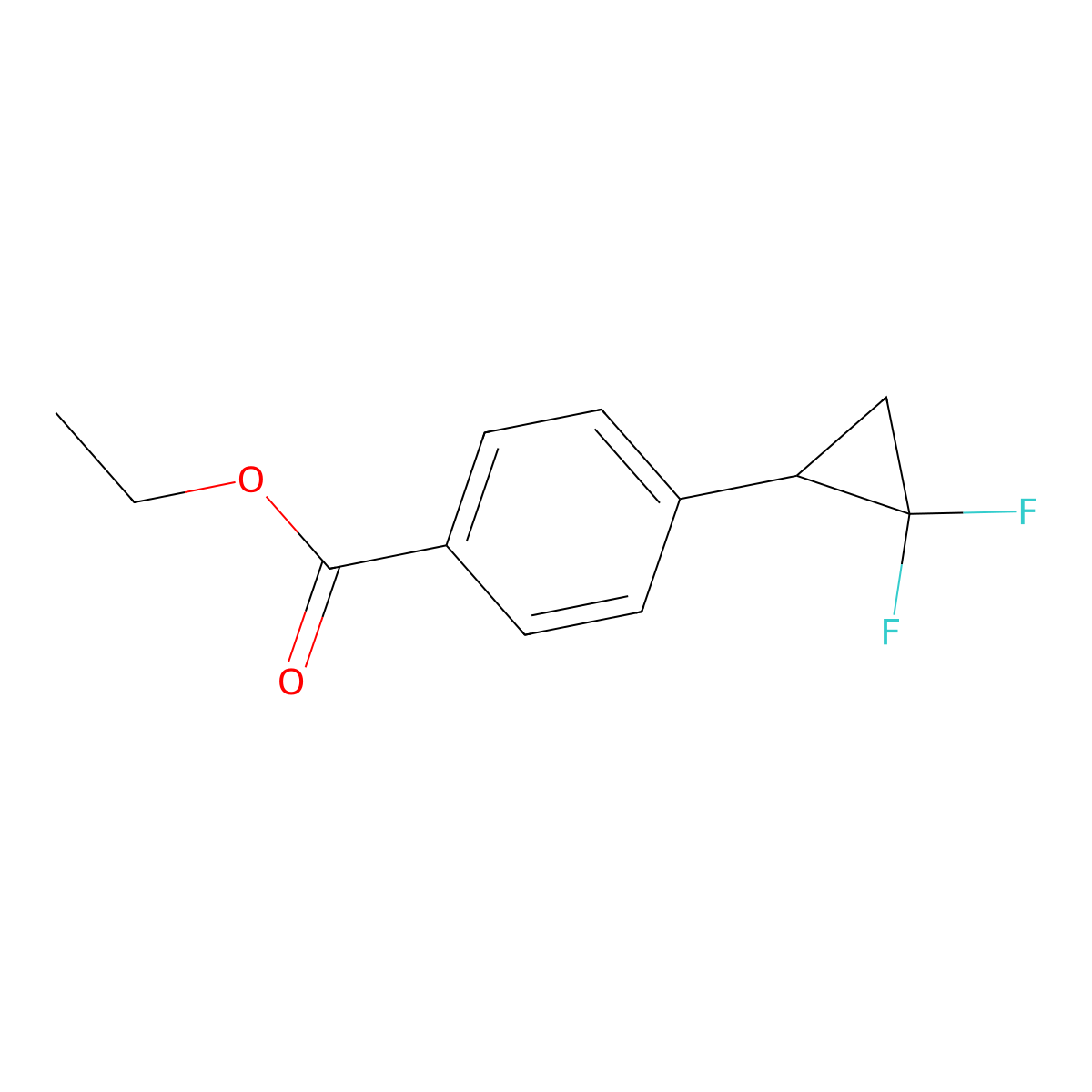 Ethyl 4-(2,2-difluorocyclopropyl)benzoate molecular structure, CAS 1809584-71-1
