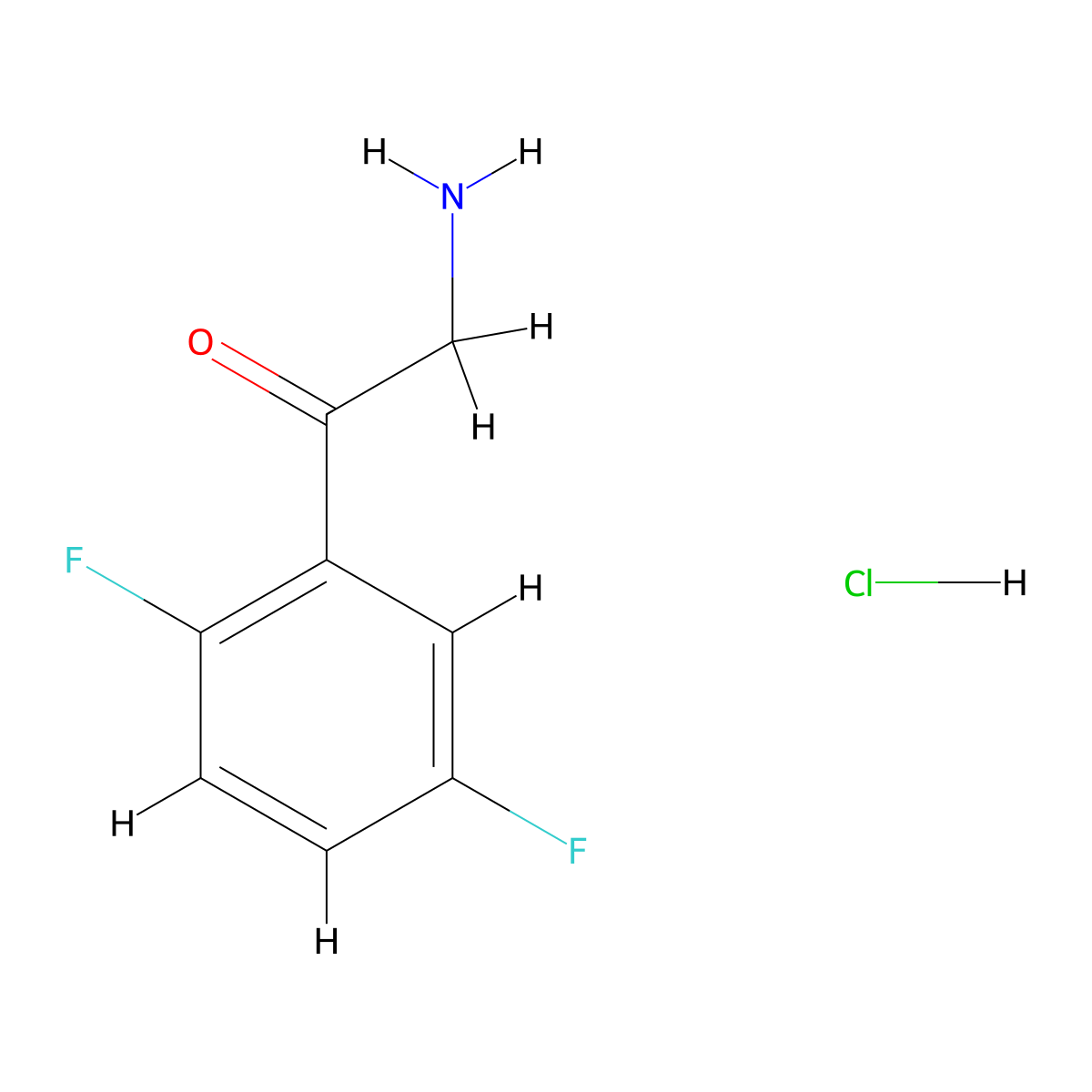 2-Amino-1-(2,5-difluorophenyl)ethanone hydrochloride molecular structure, CAS 1809595-09-2