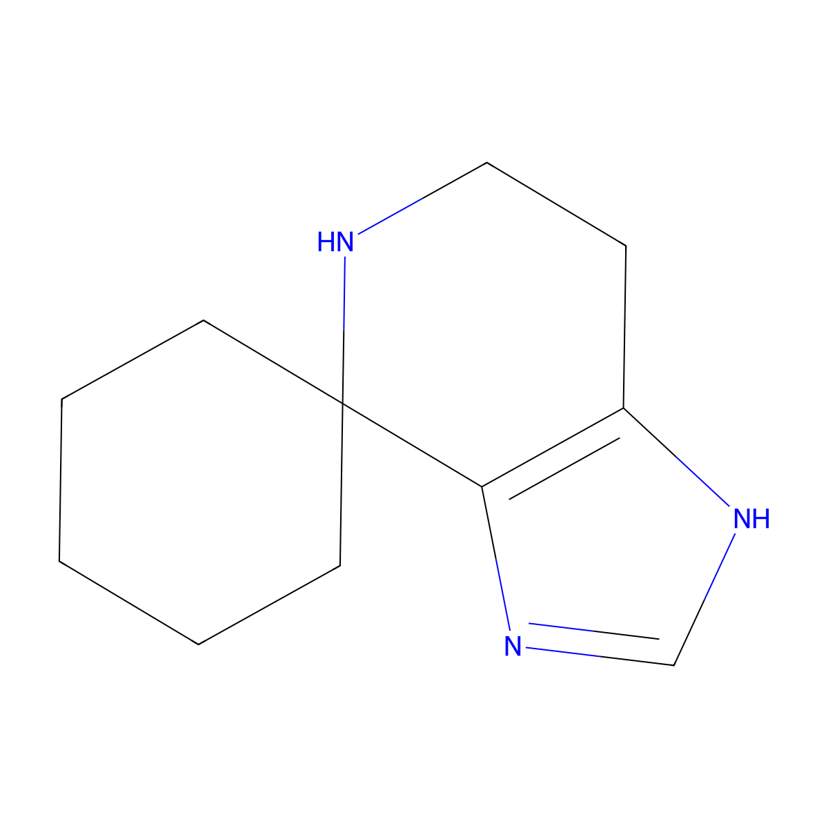 3',5',6',7'-Tetrahydrospiro[cyclohexane-1,4'-imidazo[4,5-c]pyridine] molecular structure, CAS 18096-45-2