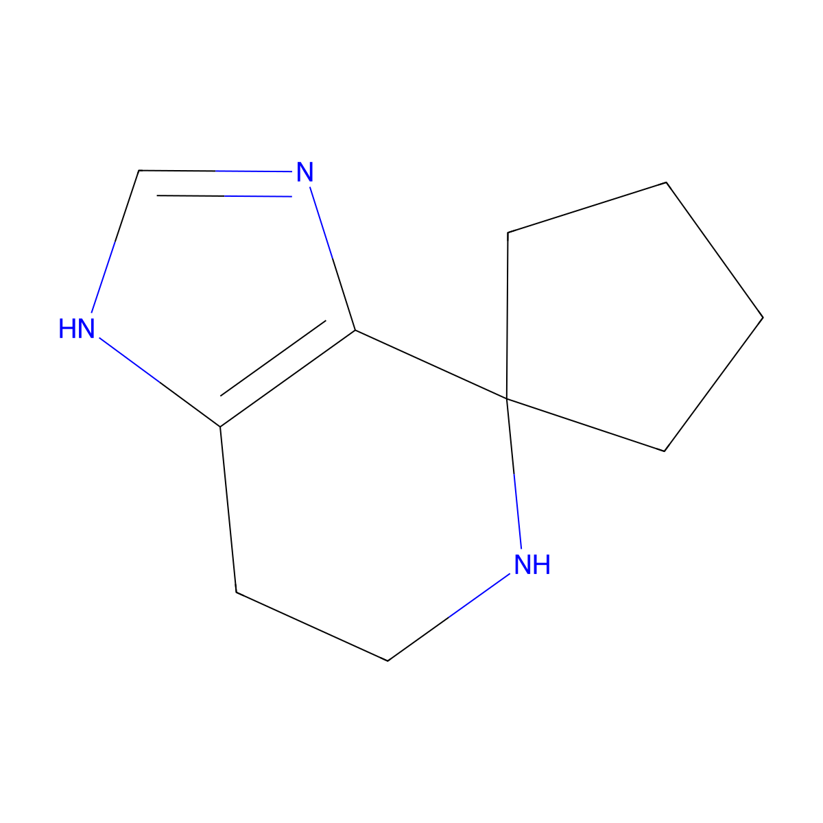 3',5',6',7'-Tetrahydrospiro[cyclopentane-1,4'-imidazo[4,5-c]pyridine] molecular structure, CAS 18096-46-3