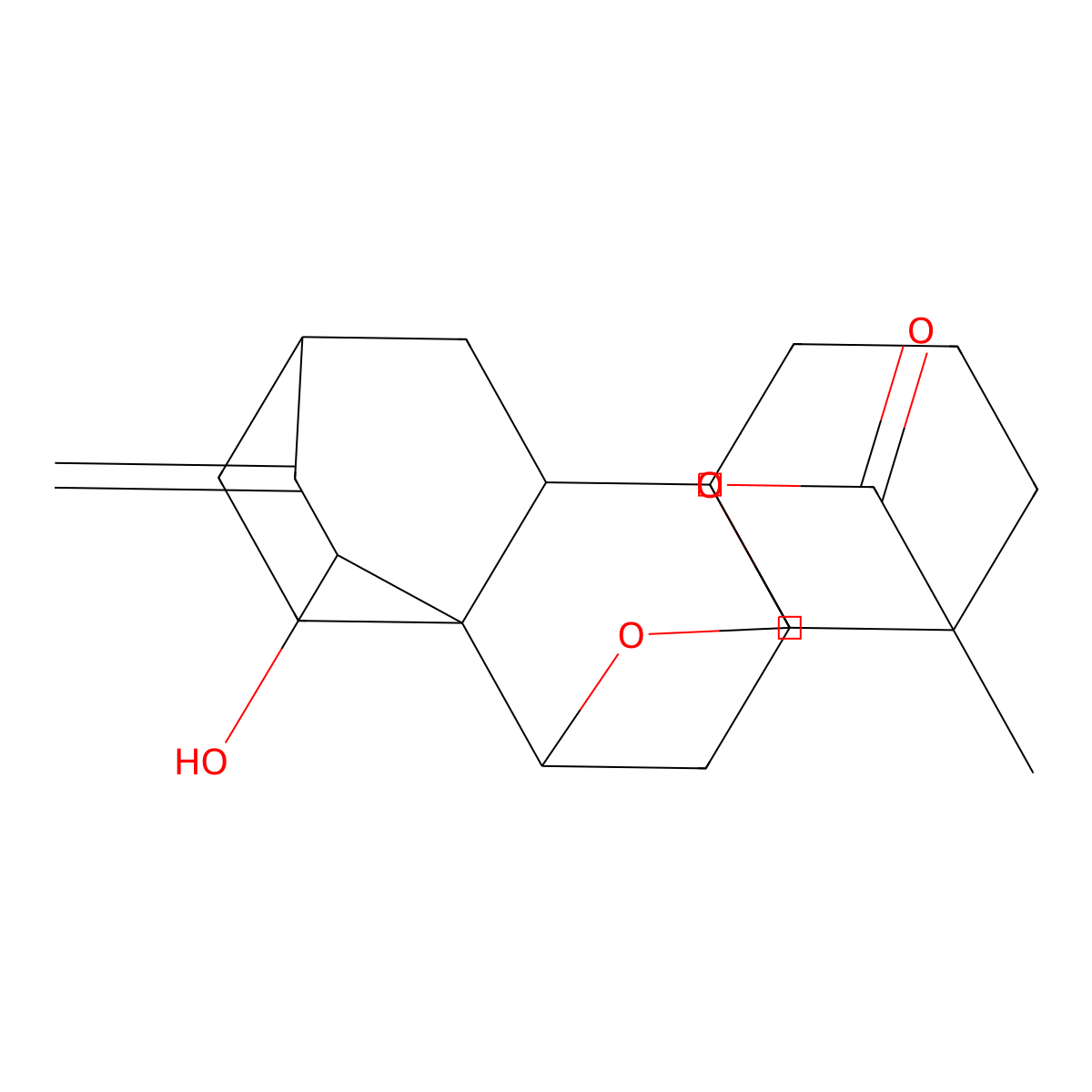 12-Hydroxy-5-methyl-13-methylidene-7,9-dioxahexacyclo[8.6.2.211,14.01,8.05,17.011,16]icosan-6-one molecular structure, CAS 180961-65-3