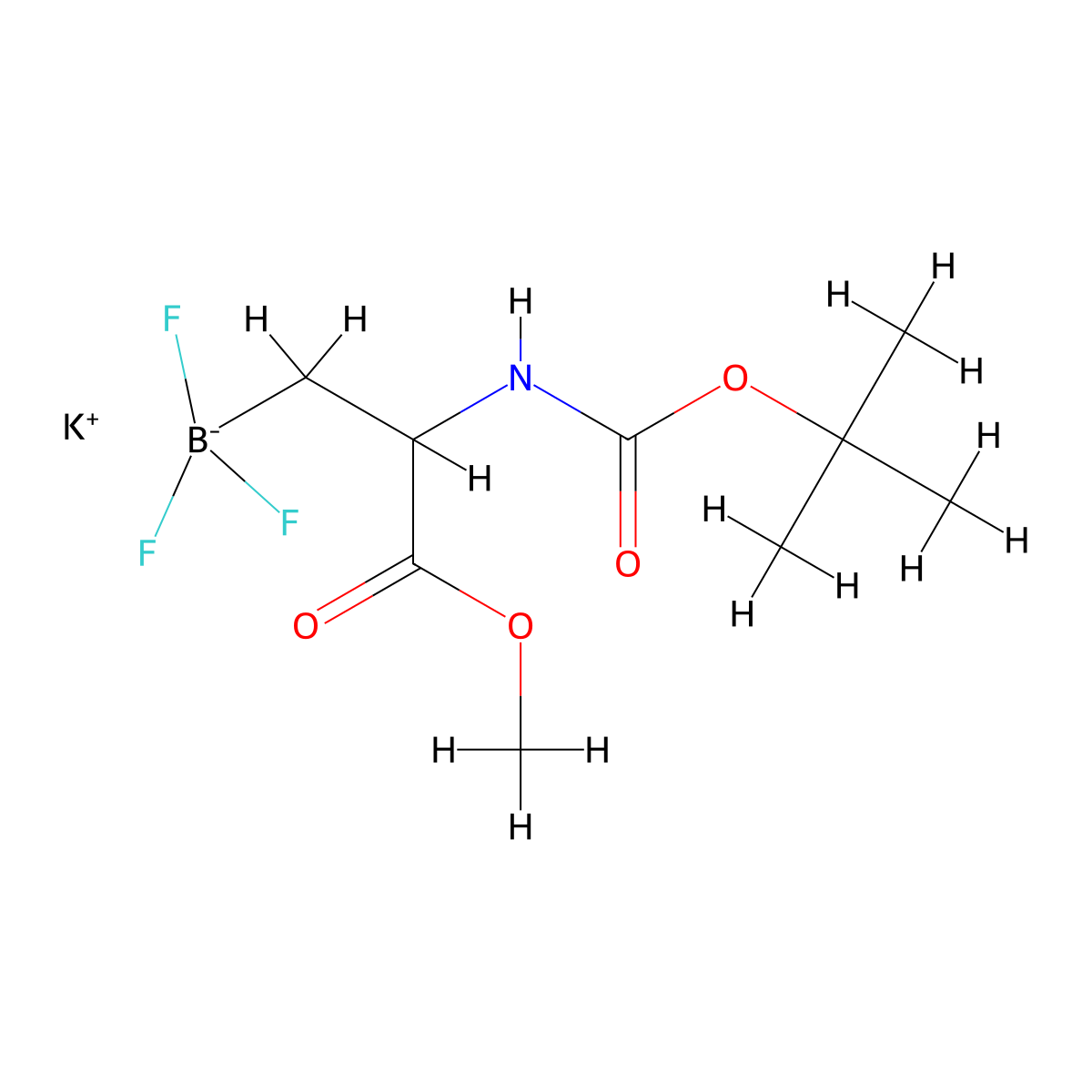 Potassium (2-(((tert-butoxy)carbonyl)amino)-3-methoxy-3-oxopropyl)trifluoroboranuide molecular structure, CAS 1809638-85-4
